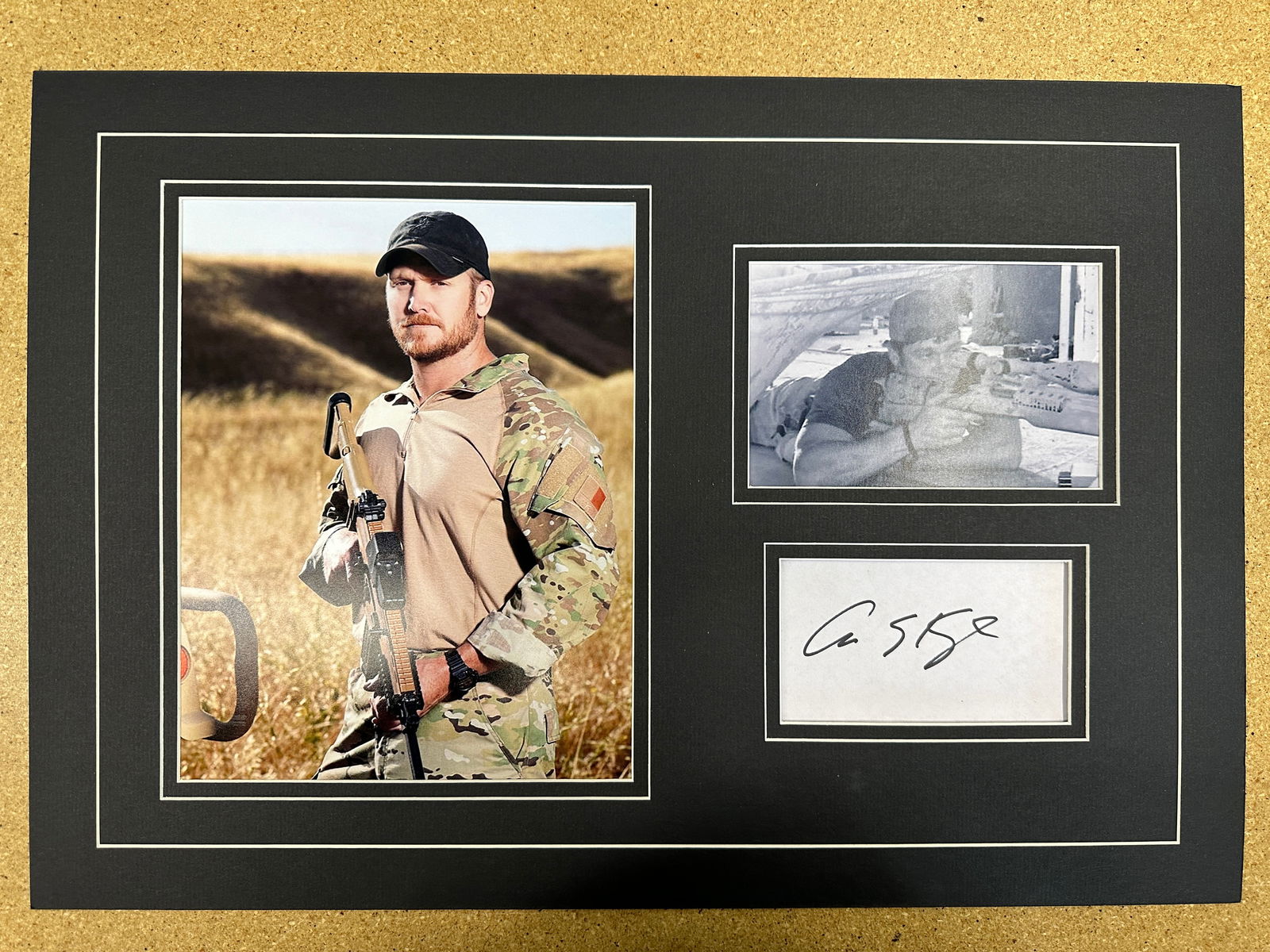 Chris Kyle matted autograph & photo Display (1 of 1)