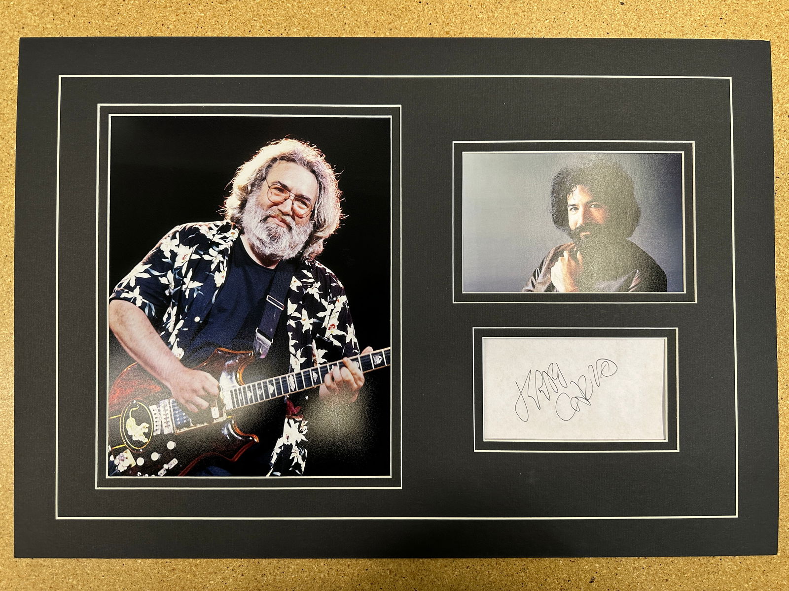 Jerry Garcia matted autograph & photo Display (1 of 1)