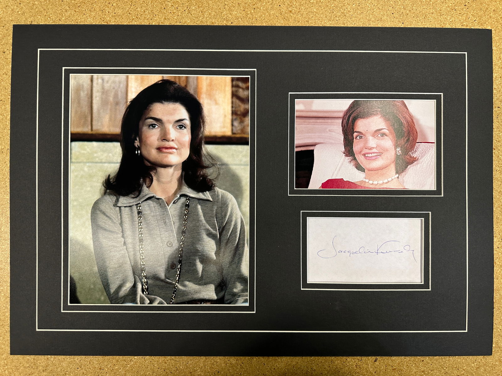 Jacqueline Kennedy matted autograph & photo Display (1 of 1)