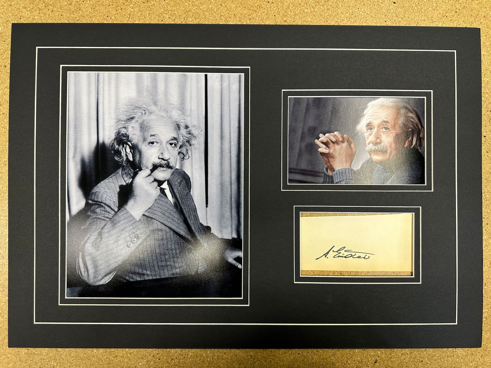 Albert Einstein matted autograph & photo Display (1 of 1)