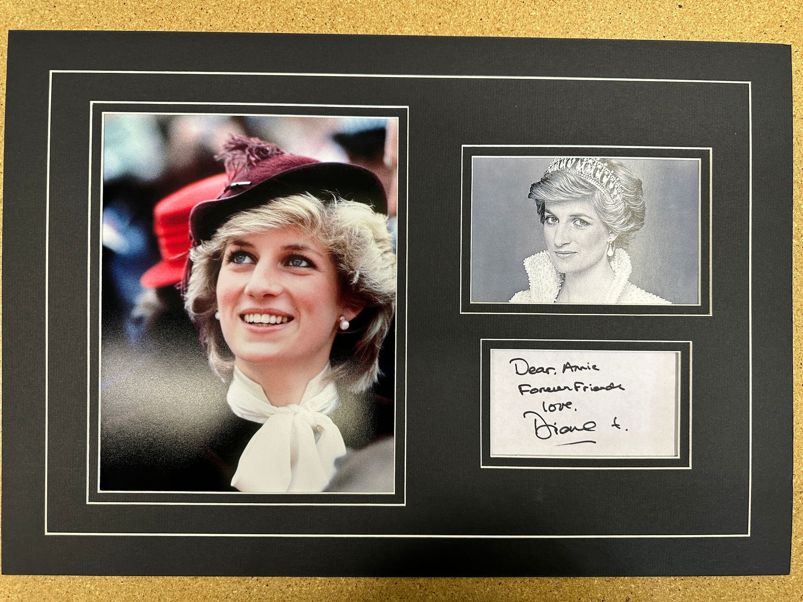 Princess Diana matted autograph & photo Display (1 of 1)