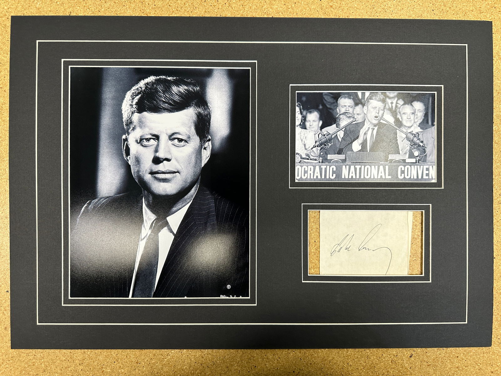 J.F.K. matted autograph & photo Display (1 of 1)