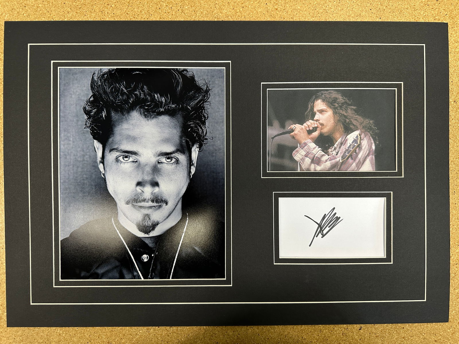 Chris Cornell matted autograph & photo Display (1 of 1)