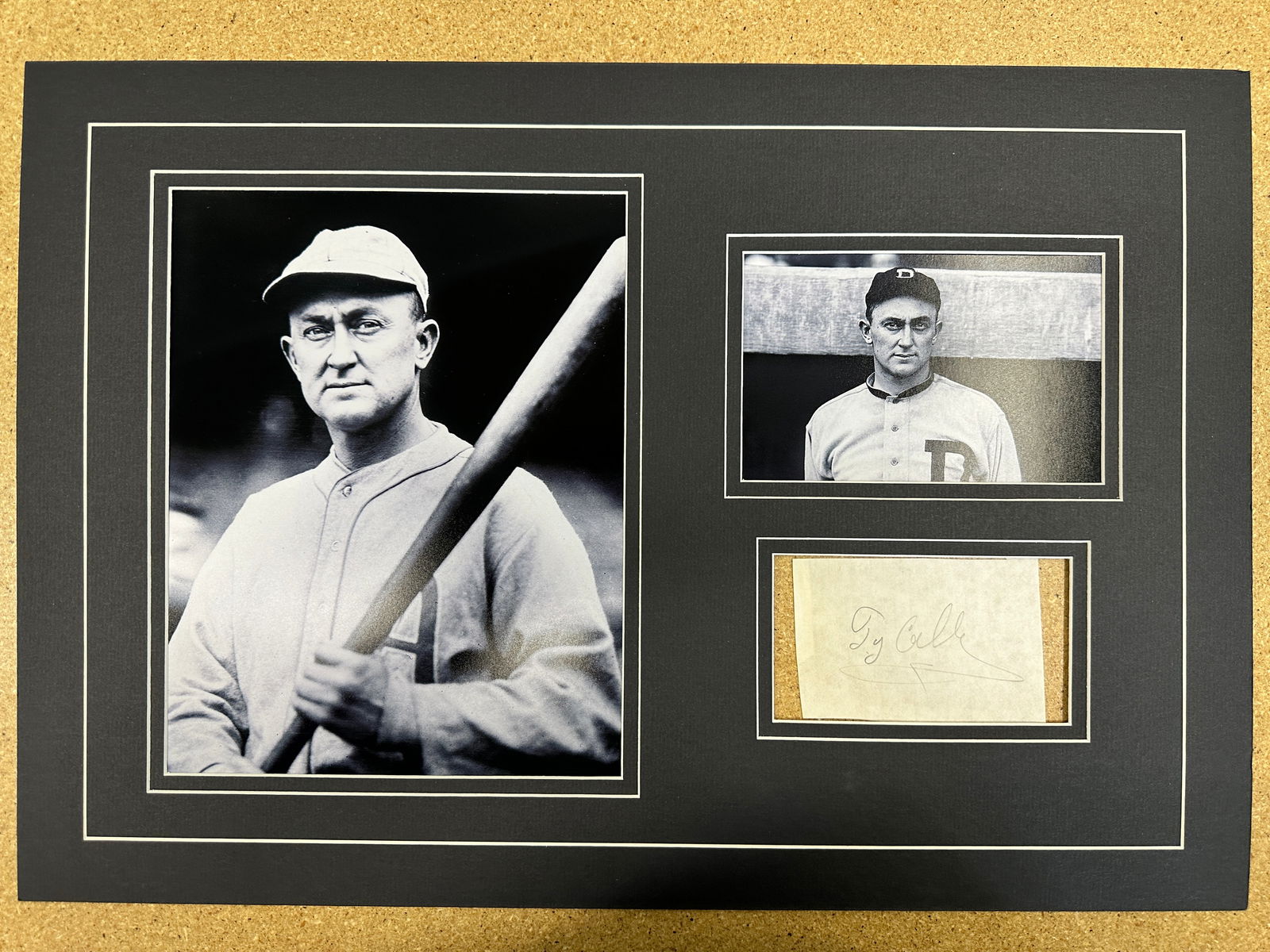 Ty Cobb matted autograph & photo Display (1 of 1)