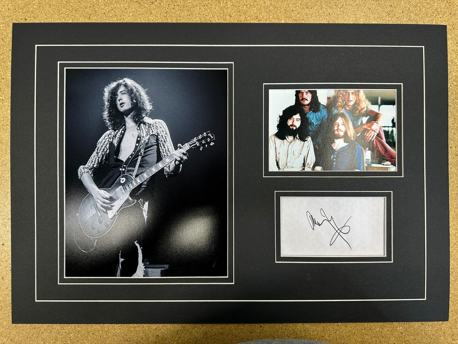 Jimmy Page matted autograph & photo Display (1 of 1)