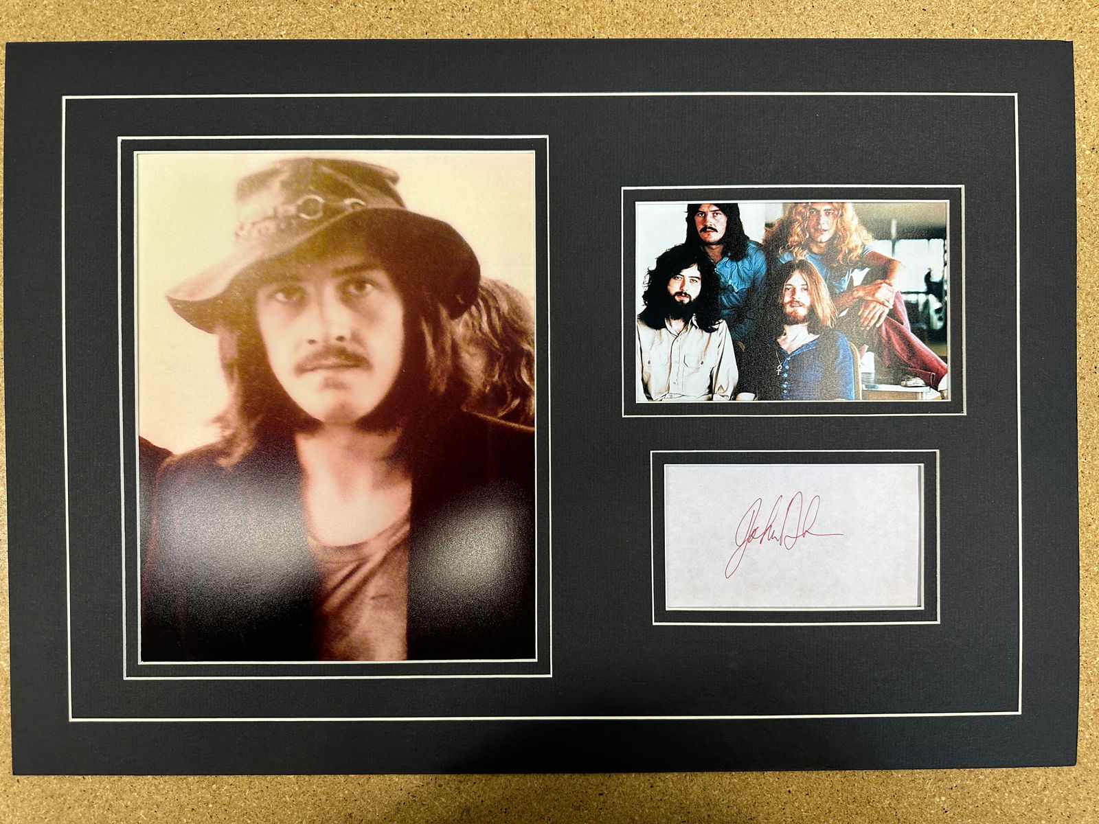John Bonham matted autograph & photo Display (1 of 1)
