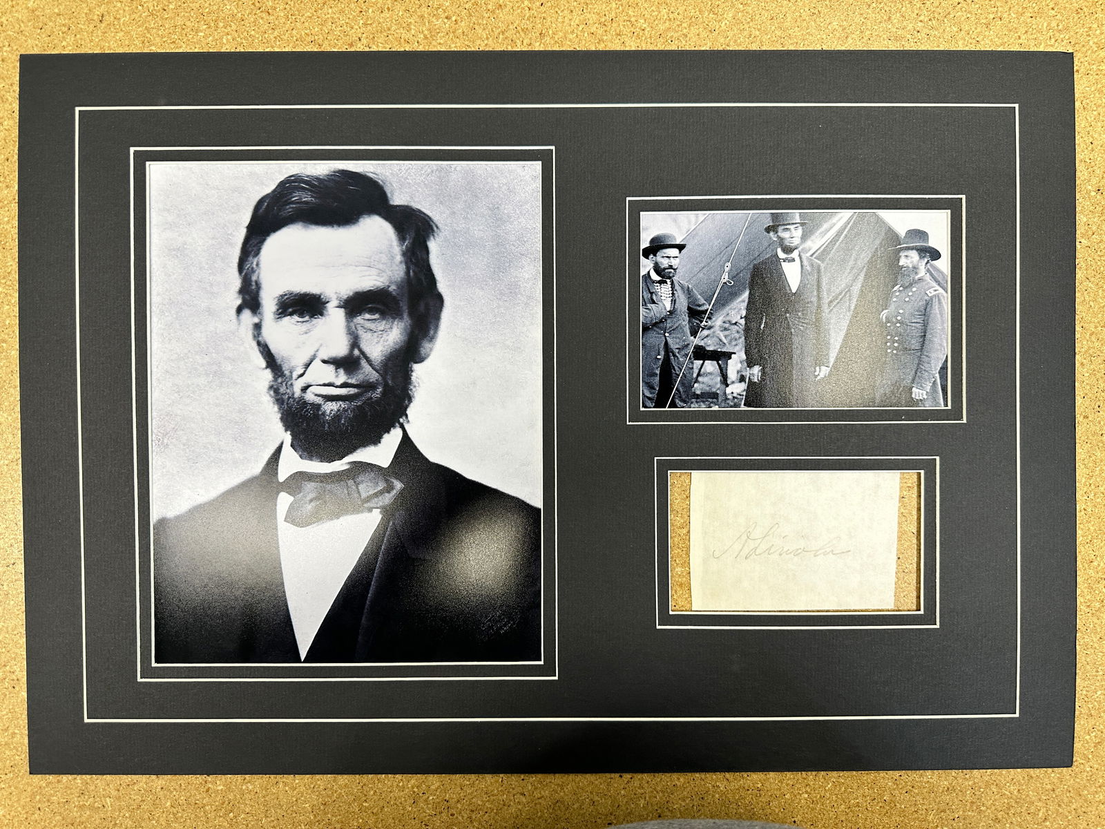 Abraham Lincoln matted autograph & photo Display (1 of 1)