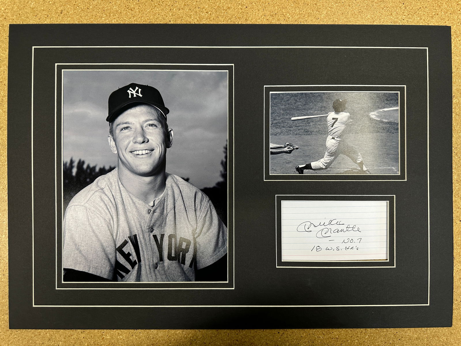 Mickey Mantle matted autograph & photo Display (1 of 1)