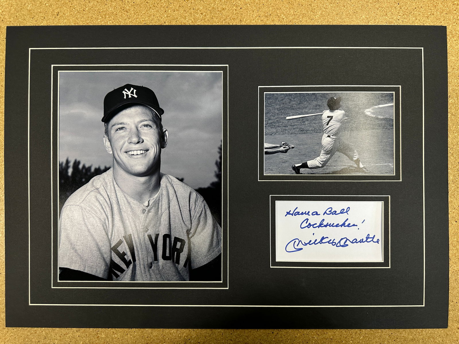 Mickey Mantle matted autograph & photo Display (1 of 1)
