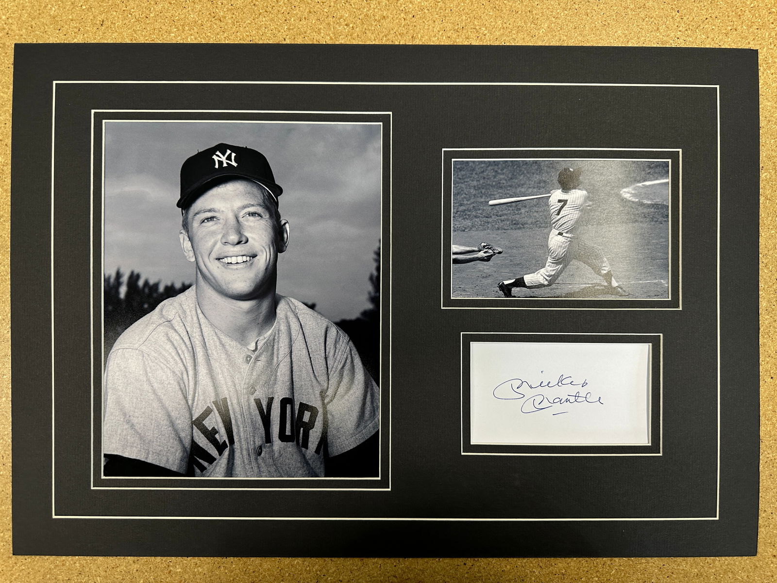Mickey Mantle matted autograph & photo Display (1 of 1)