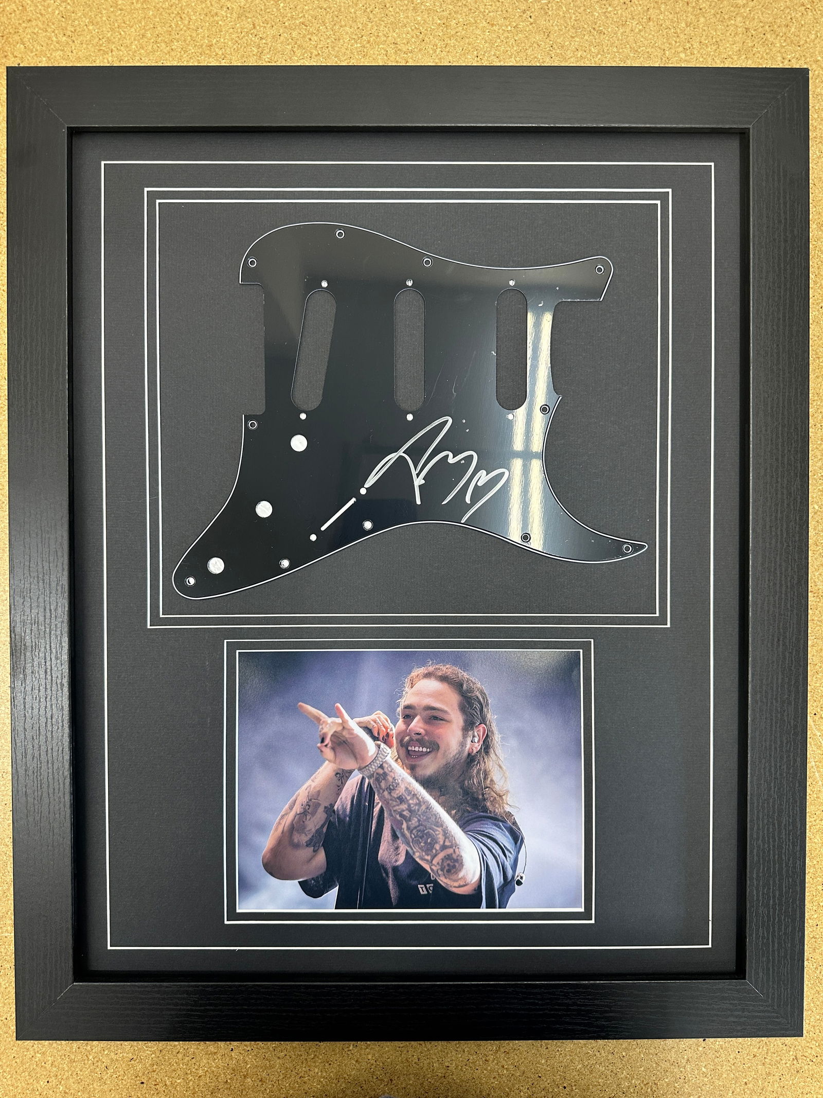 Post Malone matted autographed pickguard Display (1 of 1)