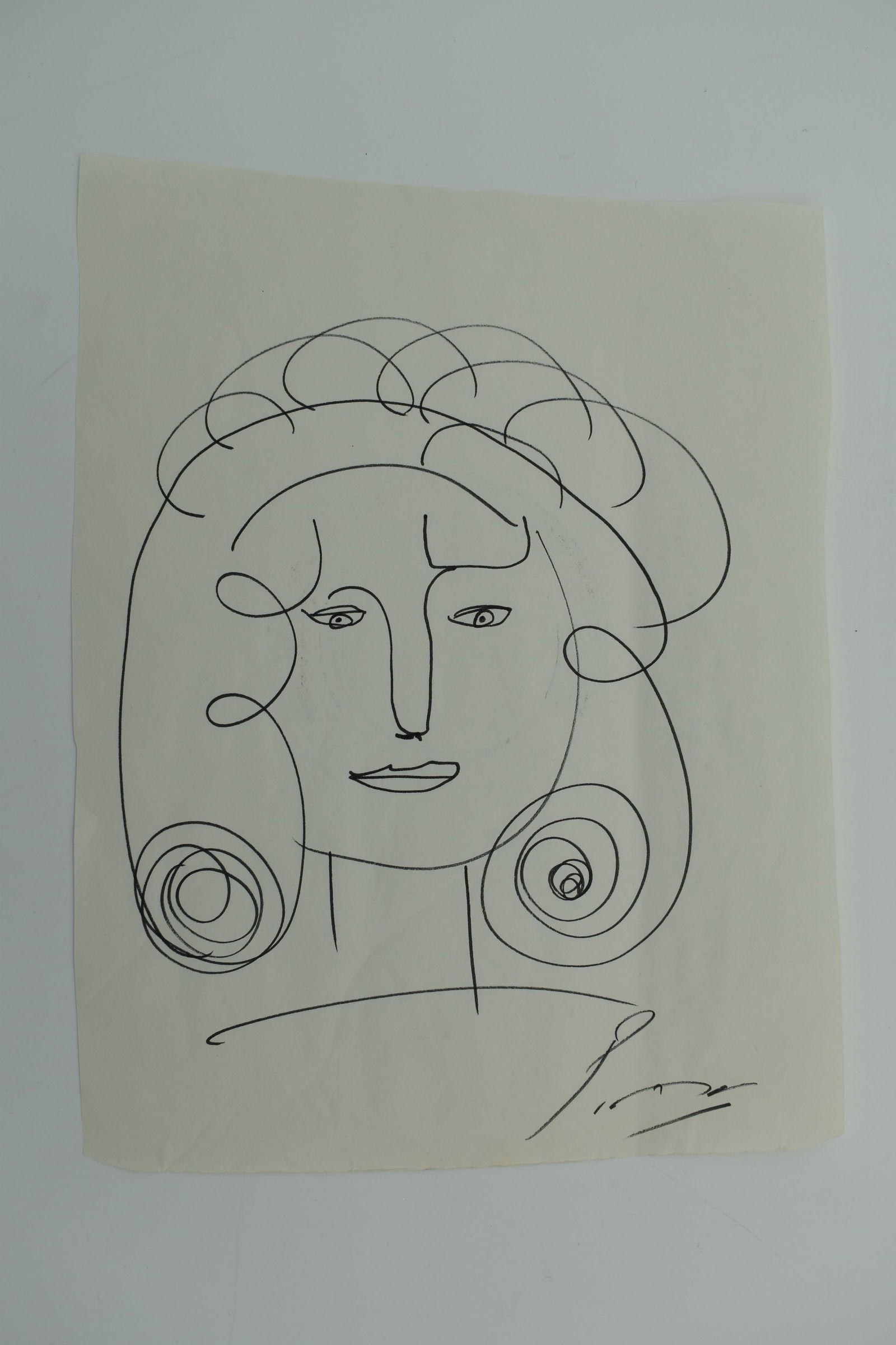 Picasso autographed woman sketch (1 of 1)
