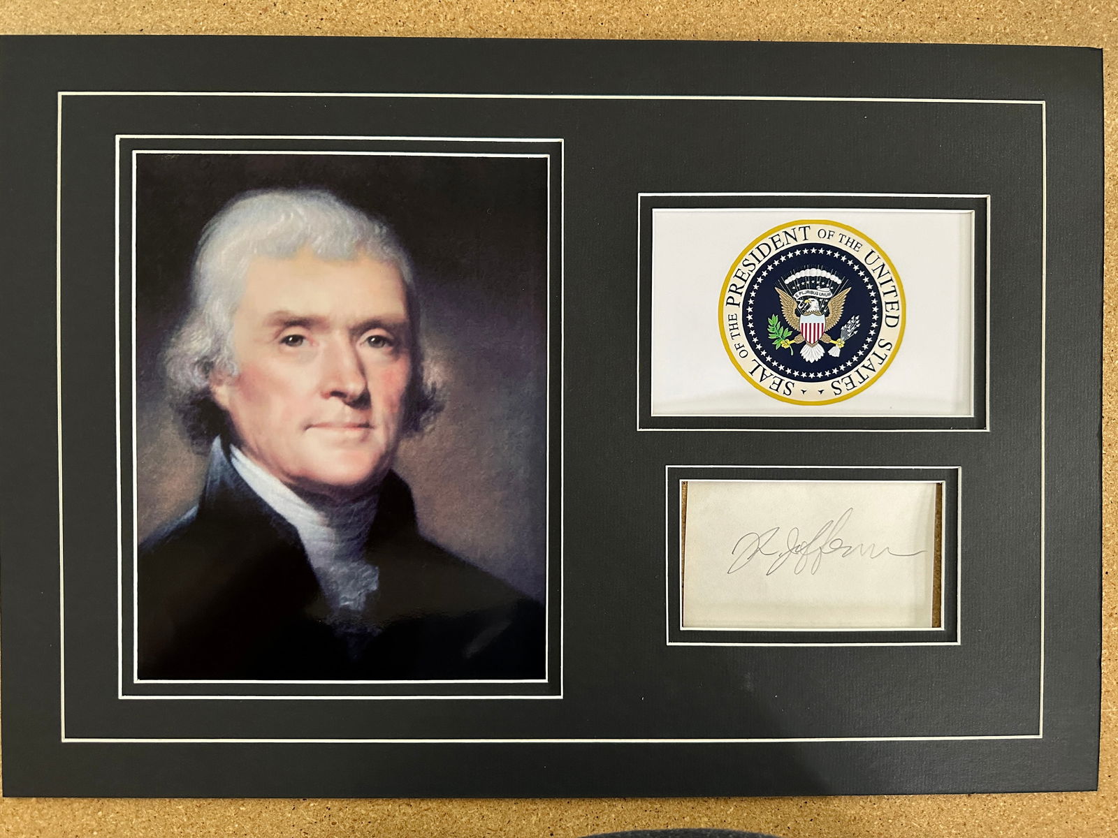 Thomas Jefferson photo & signature matted display (1 of 1)