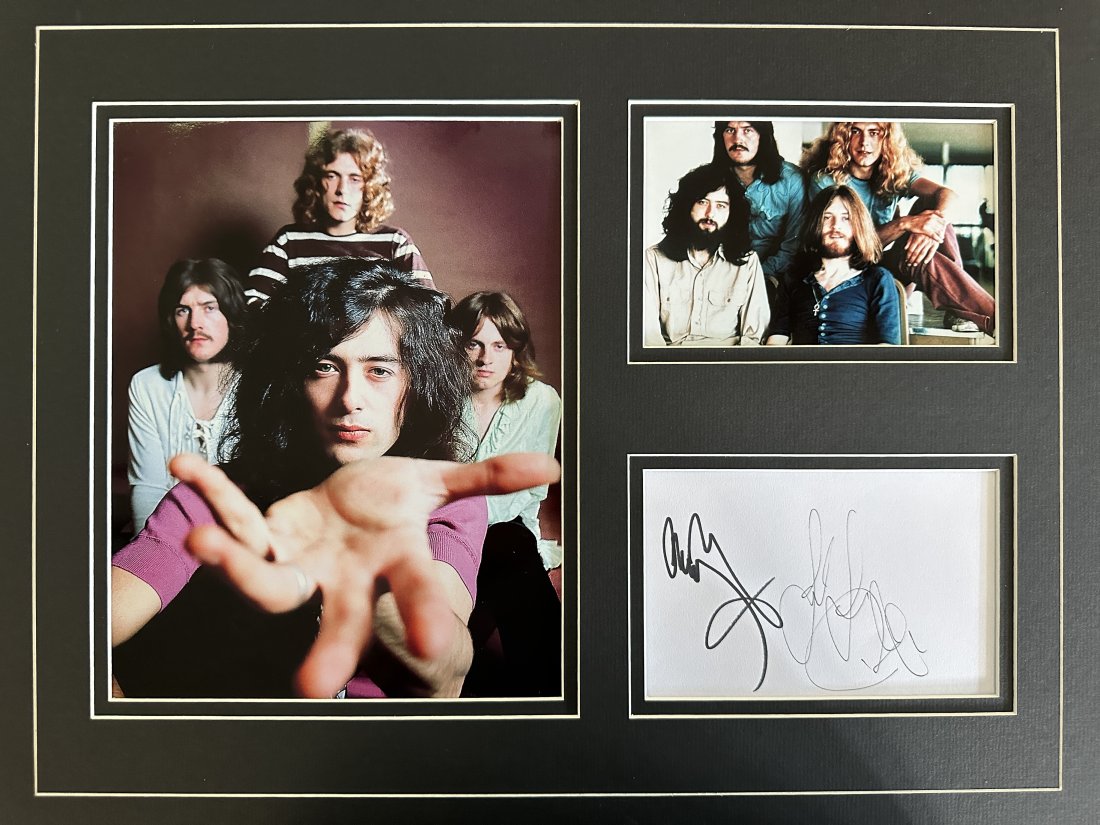 Led Zeppelin Autographed Matted Display PAGE PLANT JONES (1 of 1)