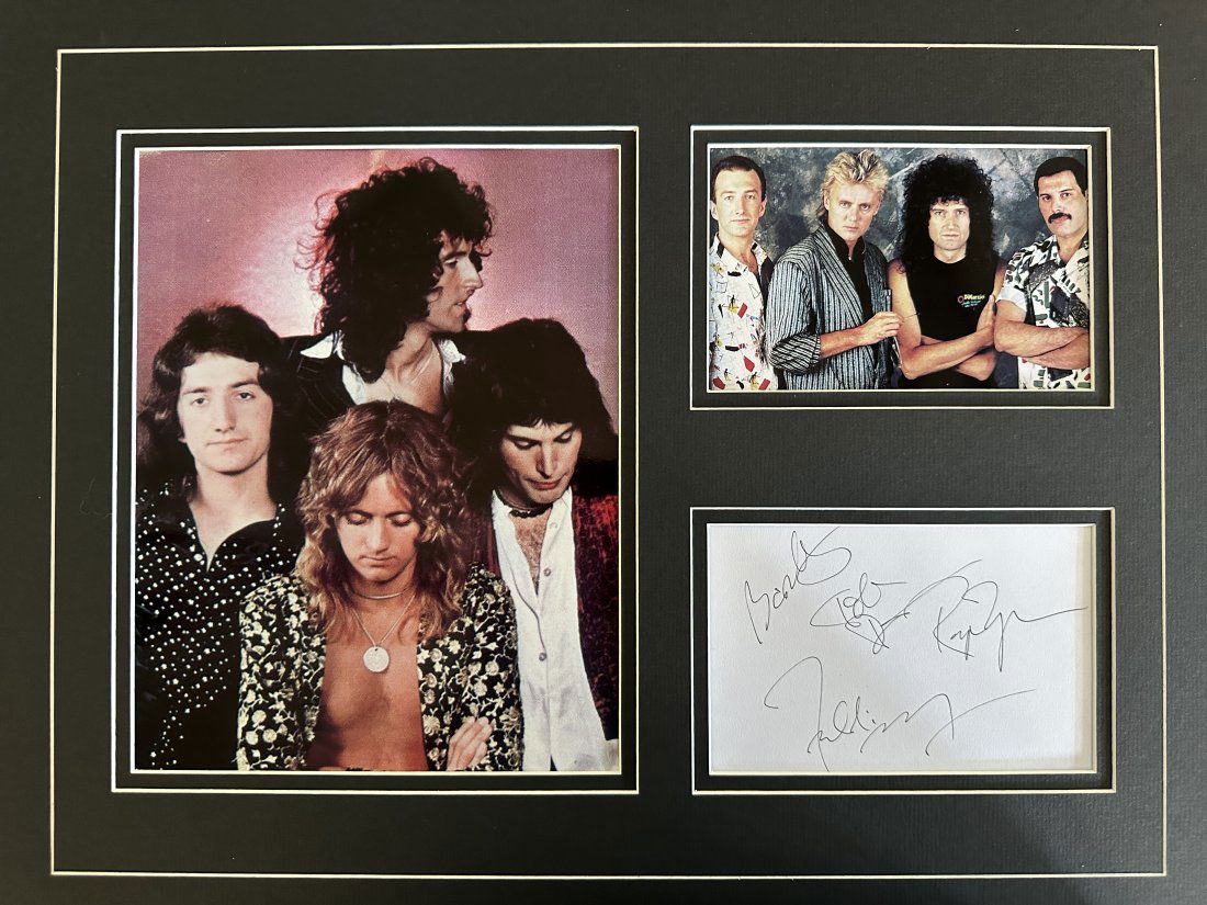 Queen Autographed Matted Display Freddie BRIAN ROGER JOHN (1 of 1)