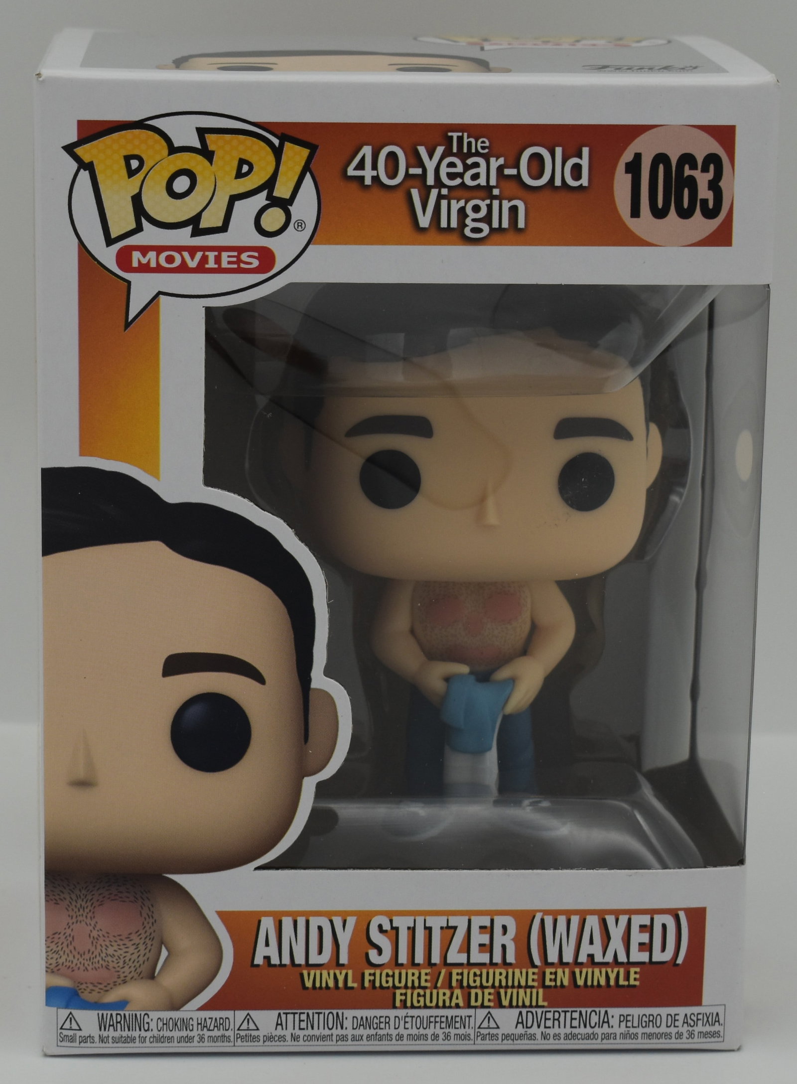 Andy Stitzer (waxed) 40-Year-Old Virgin Funko 1063: If you have any questions about an item, please message on LiveAuctioneers or send an email to bids@hiramsah.com . Displays listed are mockup photos unless listed differently in the description, Displ