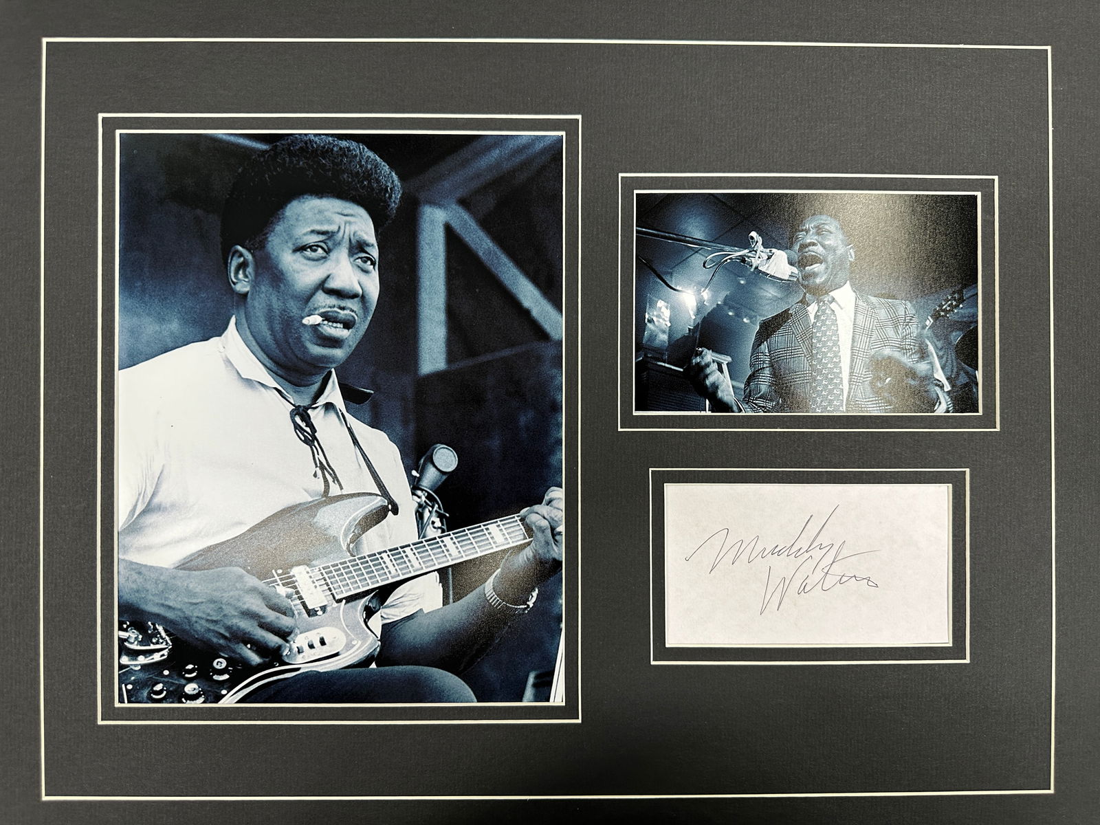 Muddy Waters matted photo and autograph display (1 of 1)