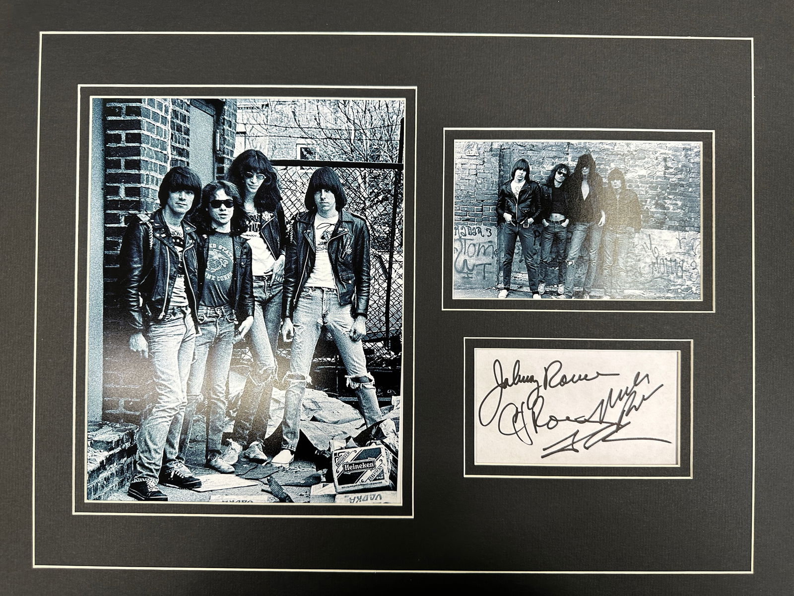 The Ramones matted photo and autograph display (1 of 1)