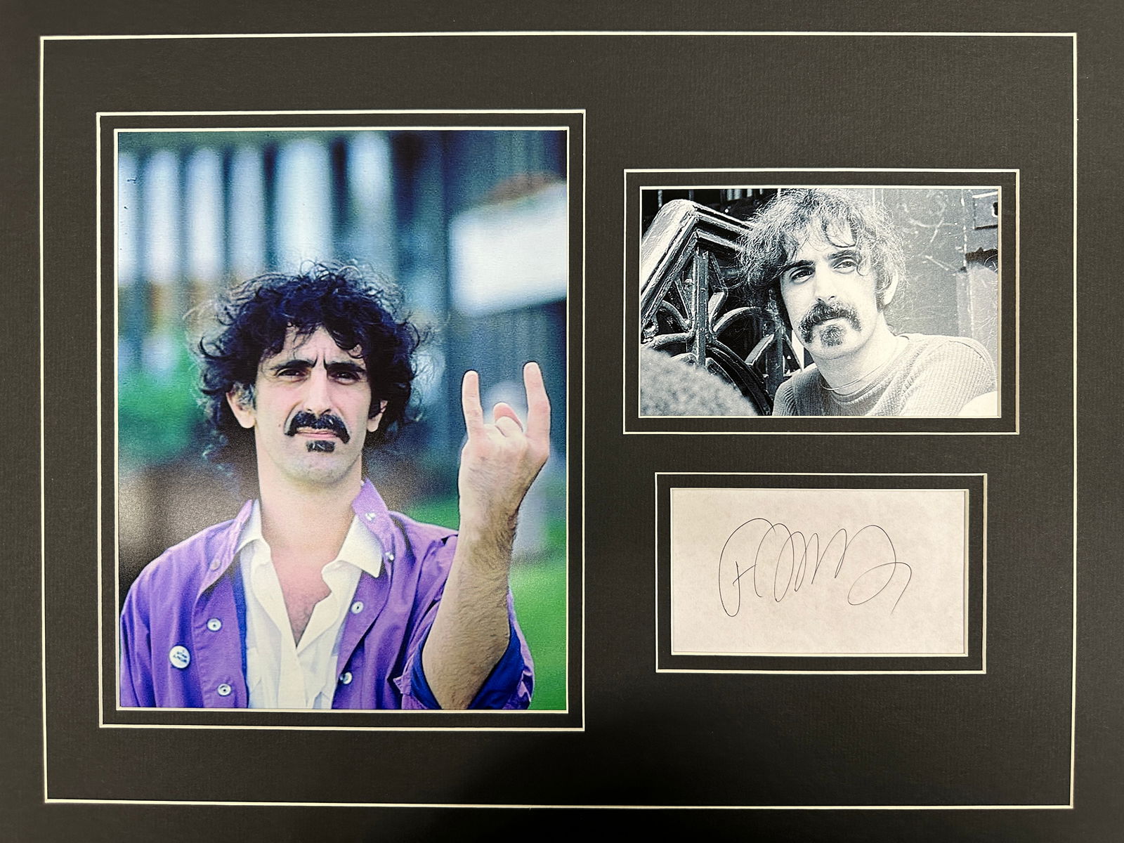Frank Zappa matted photo and autograph display (1 of 1)