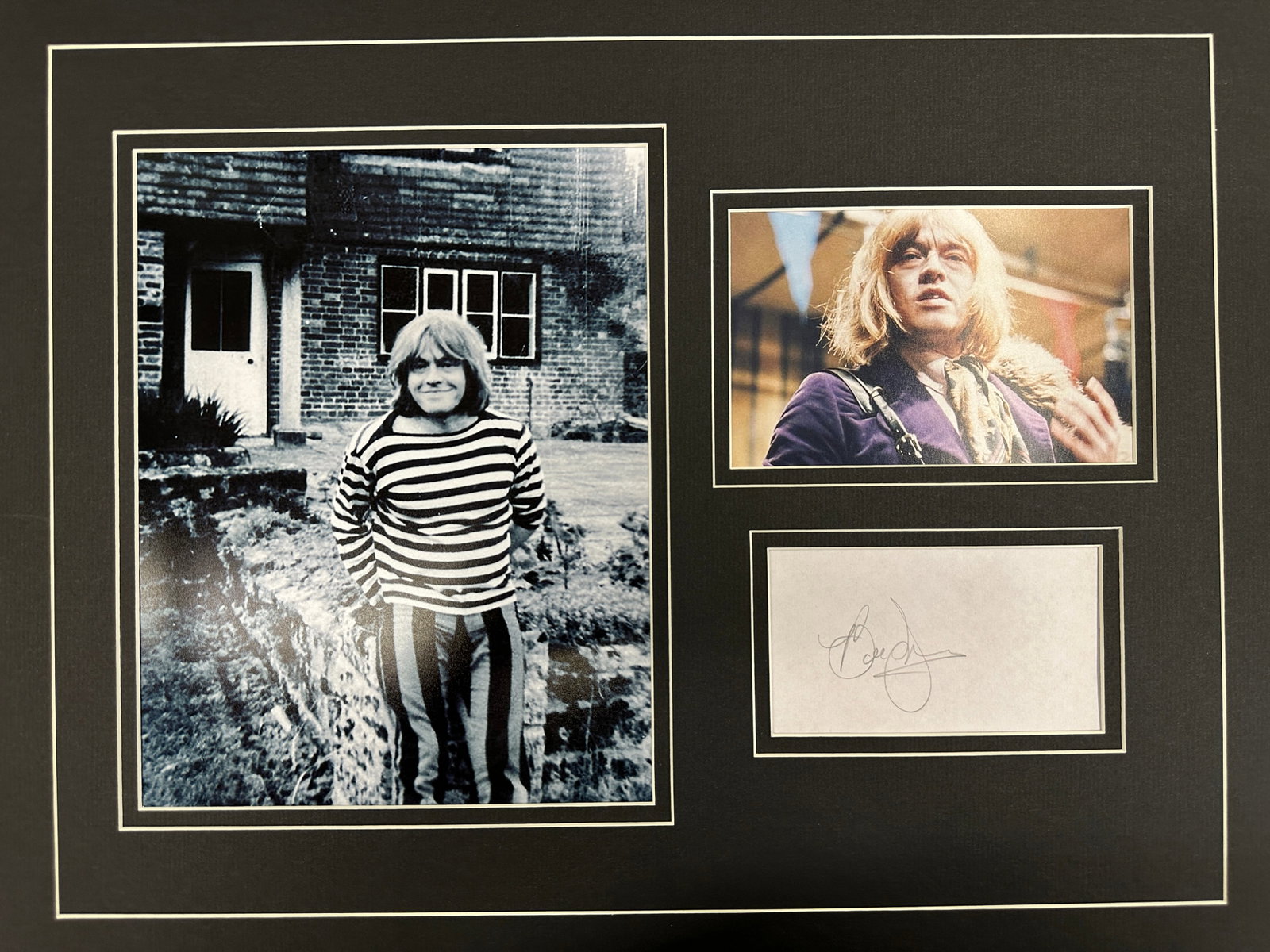 Brian Jones matted photo and autograph display: If you have any questions about an item, please message on LiveAuctioneers or send an email to bids@hiramsah.com . Displays listed are mockup photos unless listed differently in the description, Displ