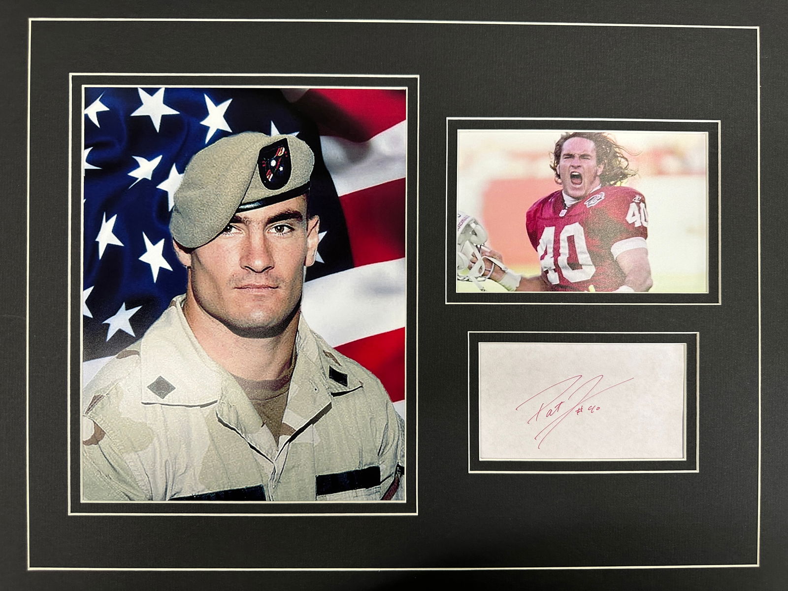 Pat Tillman matted photo and autograph display (1 of 1)