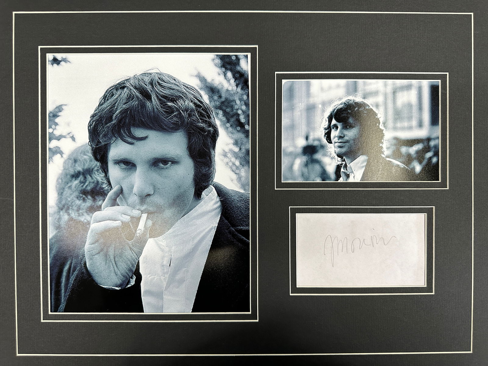 Jim Morrison matted photo and autograph display (1 of 1)