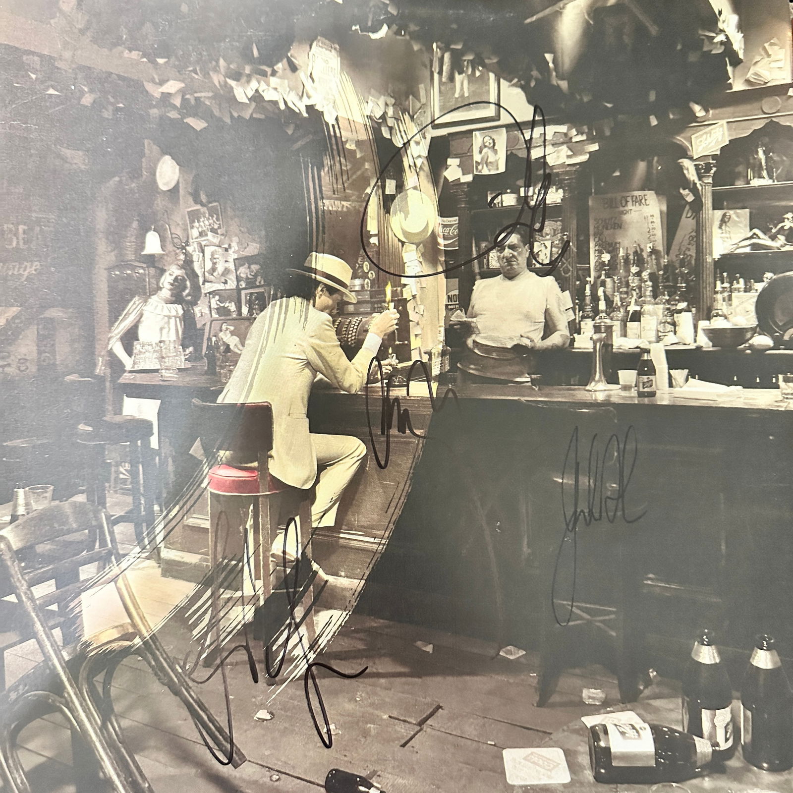 Led Zeppelin Autographed Hand Signed Record Album The Original LINEUP BONHAM (1 of 1)