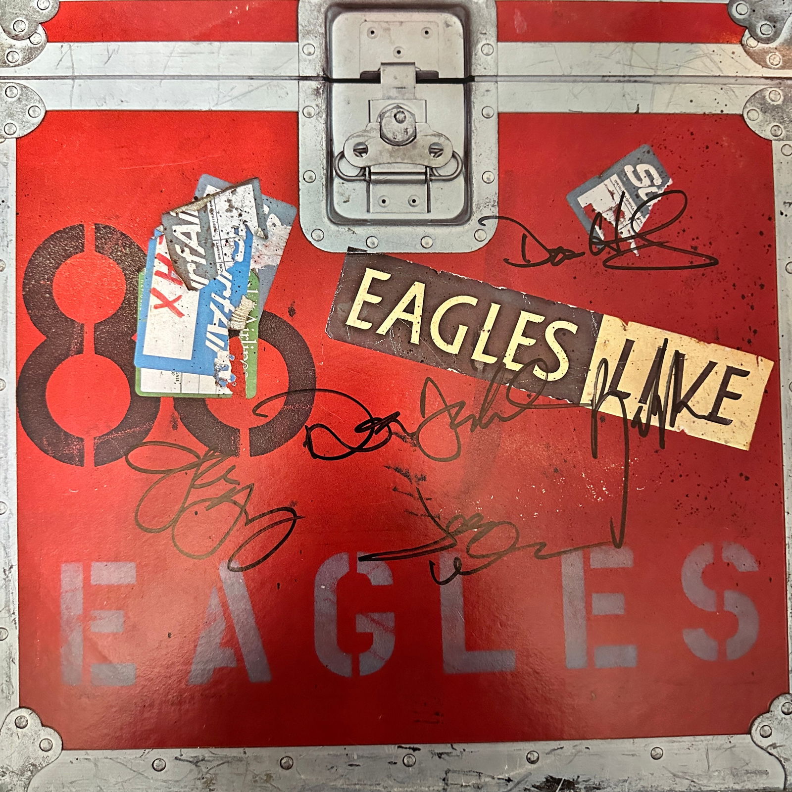 The Eagles Autographed Record Album FREY HENLEY FELDER WALSH (1 of 1)