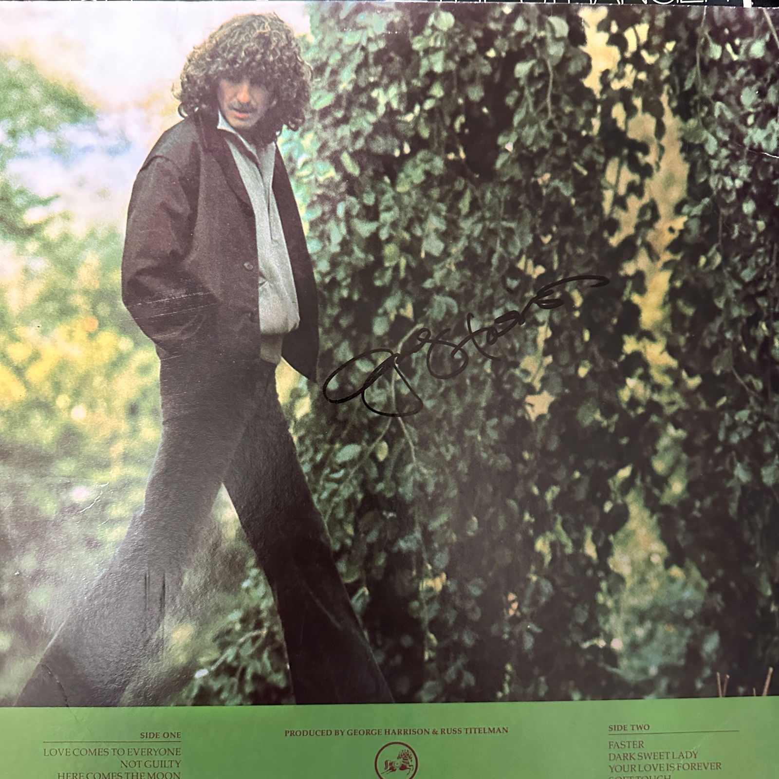 George Harrison AUTOGRAPHED Album w/COA: If you have any questions about an item, please message on LiveAuctioneers or send an email to bids@hiramsah.com . Displays listed are mockup photos unless listed differently in the description, Displ