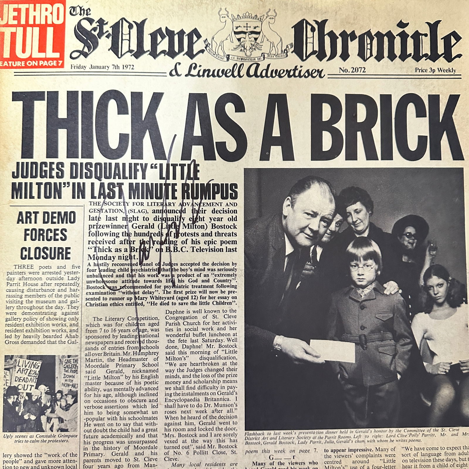 Ian Anderson Autographed Jethro Tull Album w/COA (1 of 1)