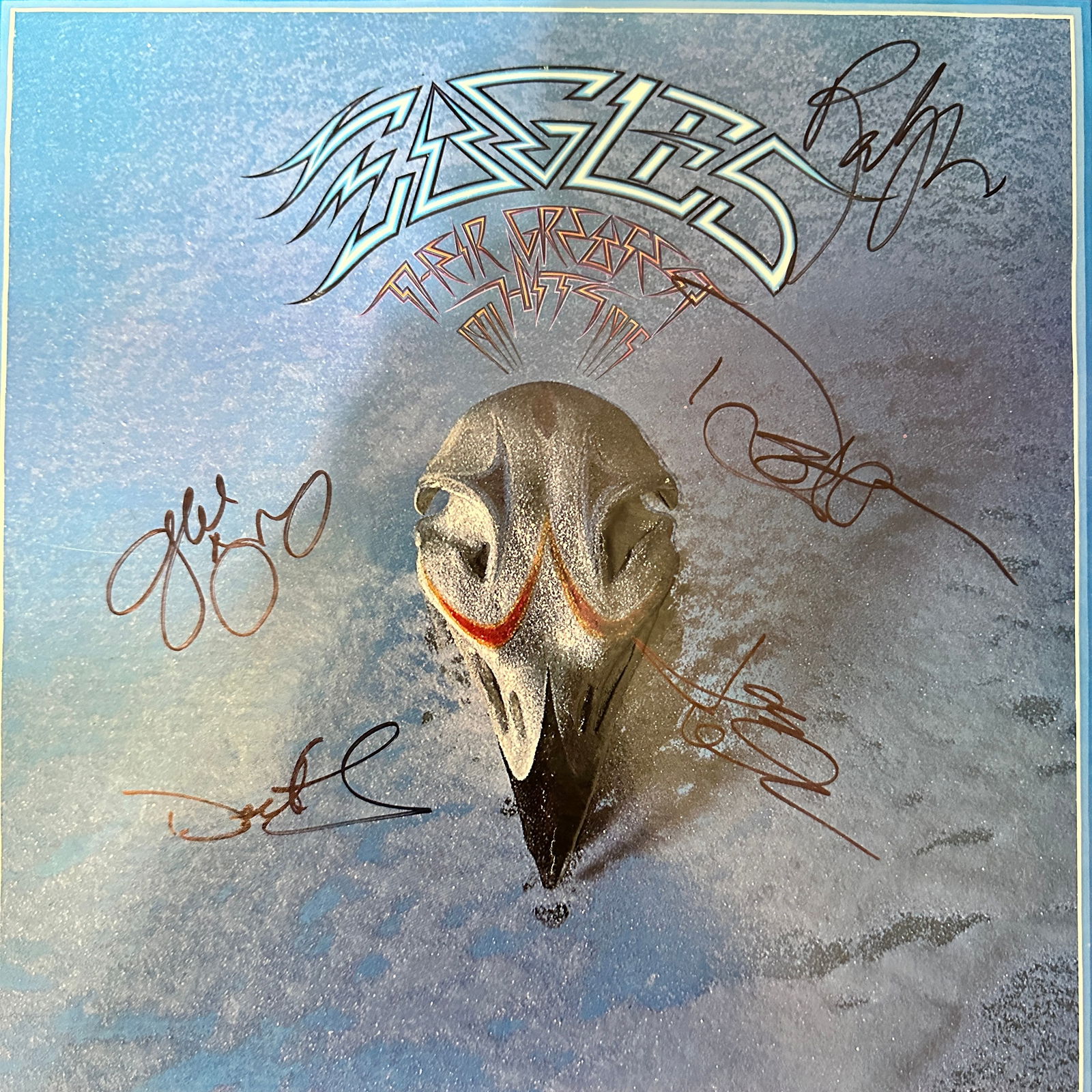 The Eagles Autographed Record Album FREY HENLEY FELDER WALSH (1 of 1)