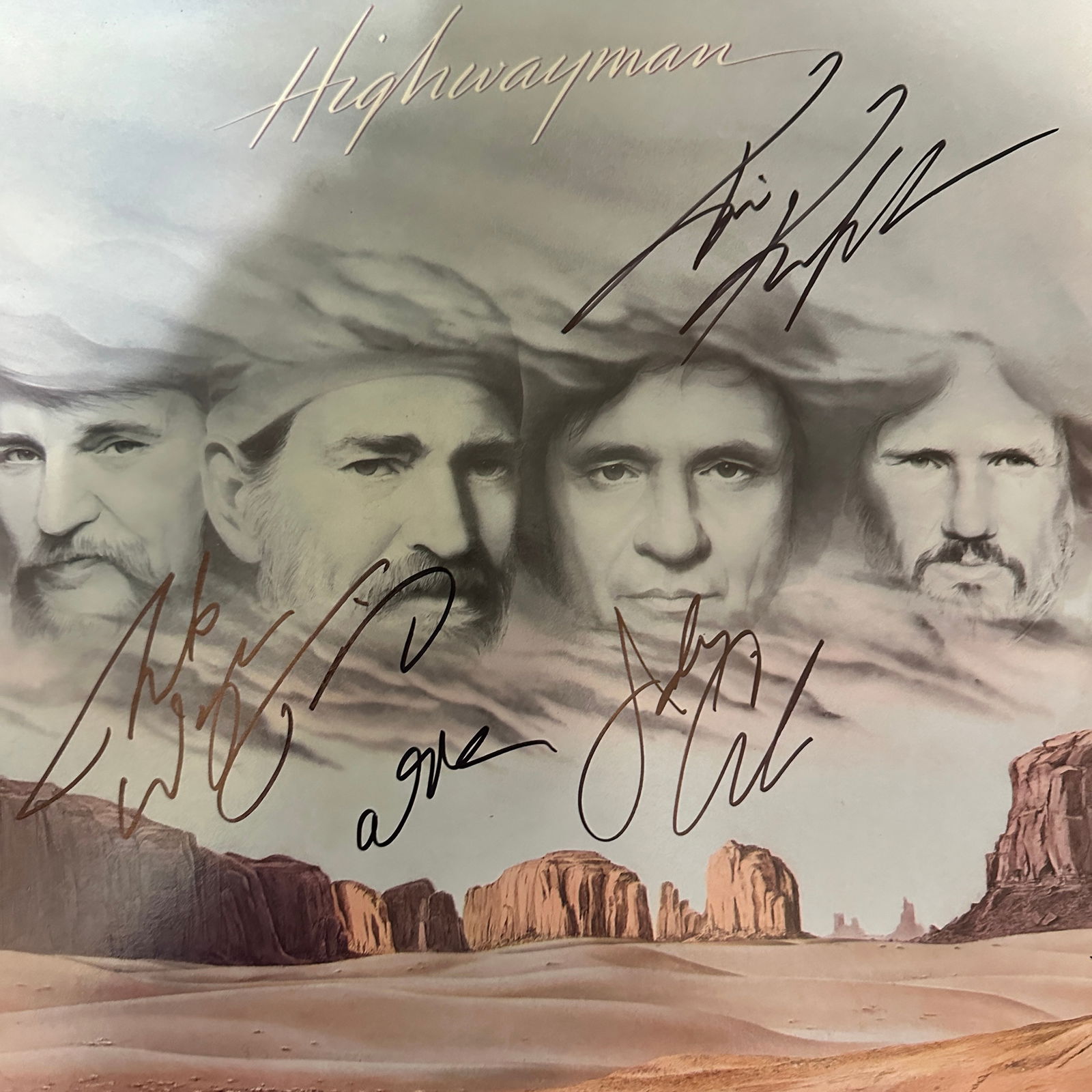 The Highwaymen Autographed ALBUM WAYLON JOHNNY WILLIE KRIS W/COA (1 of 1)