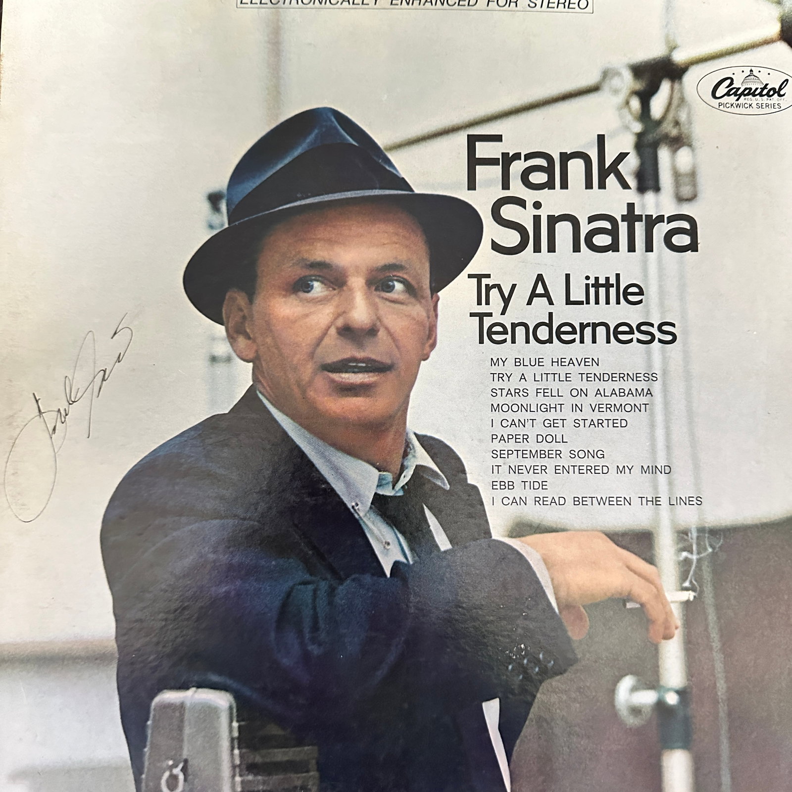 Frank Sinatra Autographed ALBUM W/COA: If you have any questions about an item, please message on LiveAuctioneers or send an email to bids@hiramsah.com . Displays listed are mockup photos unless listed differently in the description, Displ