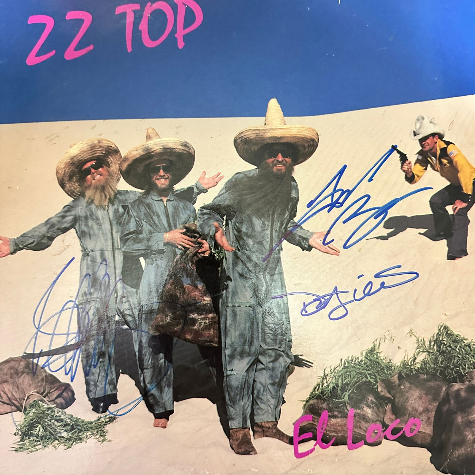 ZZ TOP Autographed Record Album All 3 Members w/COA (1 of 1)