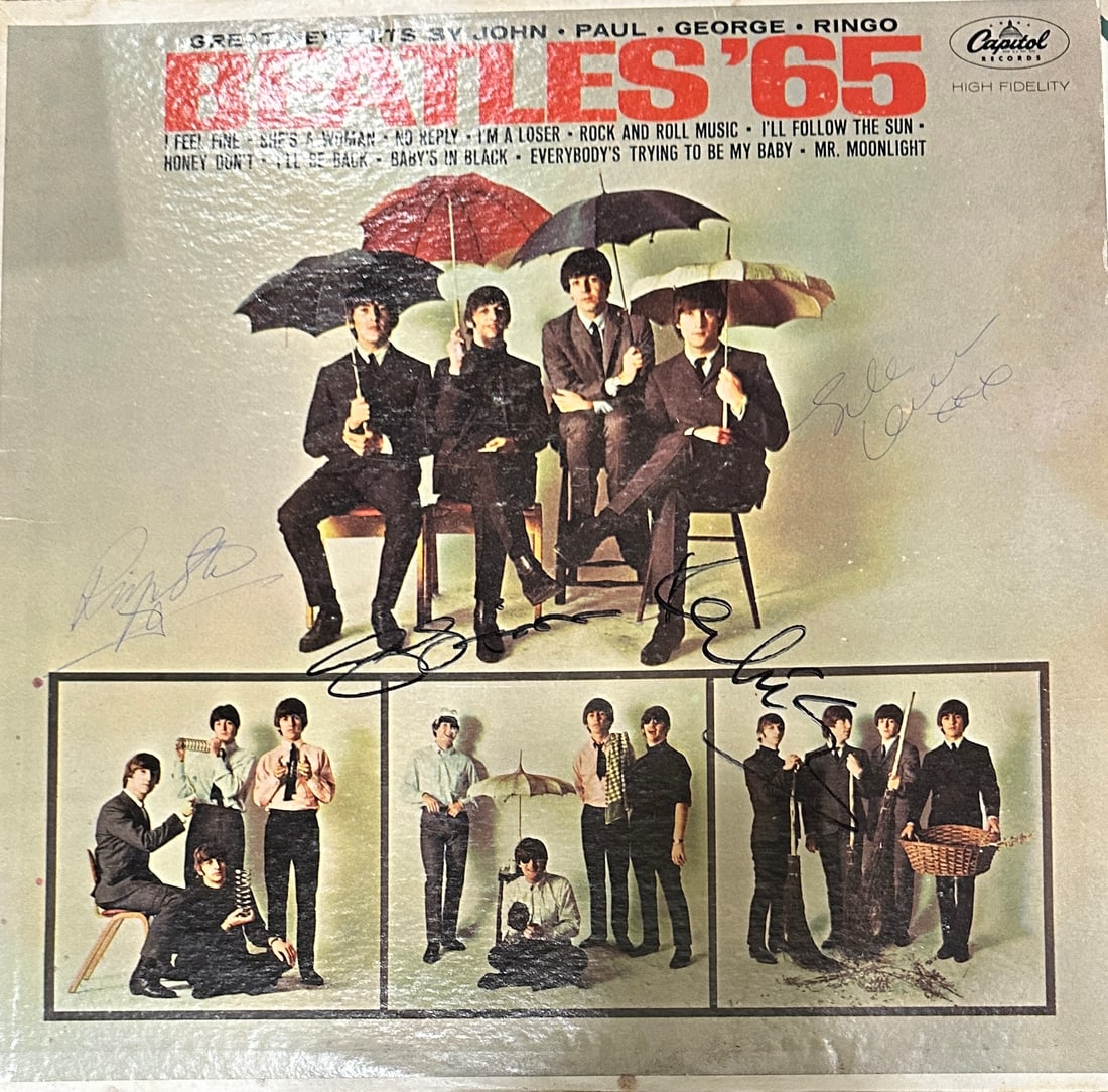 The Beatles Autographed Album JOHN PAUL GEORGE RINGO W/COA: If you have any questions about an item, please message on LiveAuctioneers or send an email to bids@hiramsah.com . Displays listed are mockup photos unless listed differently in the description, Displ