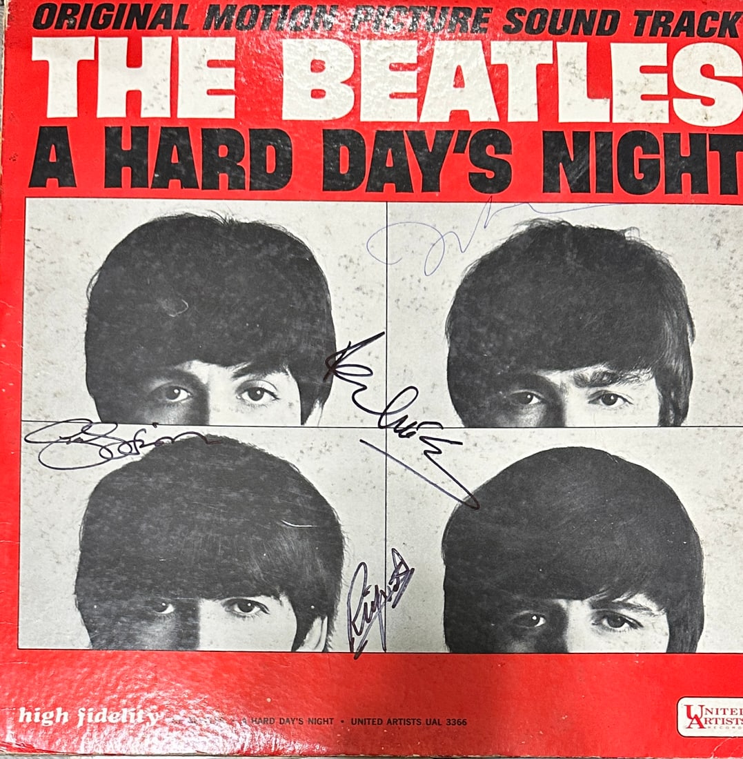 The Beatles Autographed Album JOHN PAUL GEORGE RINGO W/COA: If you have any questions about an item, please message on LiveAuctioneers or send an email to bids@hiramsah.com . Displays listed are mockup photos unless listed differently in the description, Displ