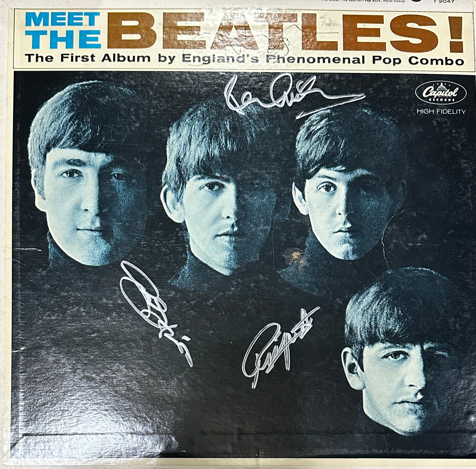 The Beatles Autographed Album JOHN PAUL GEORGE RINGO W/COA: If you have any questions about an item, please message on LiveAuctioneers or send an email to bids@hiramsah.com . Displays listed are mockup photos unless listed differently in the description, Displ
