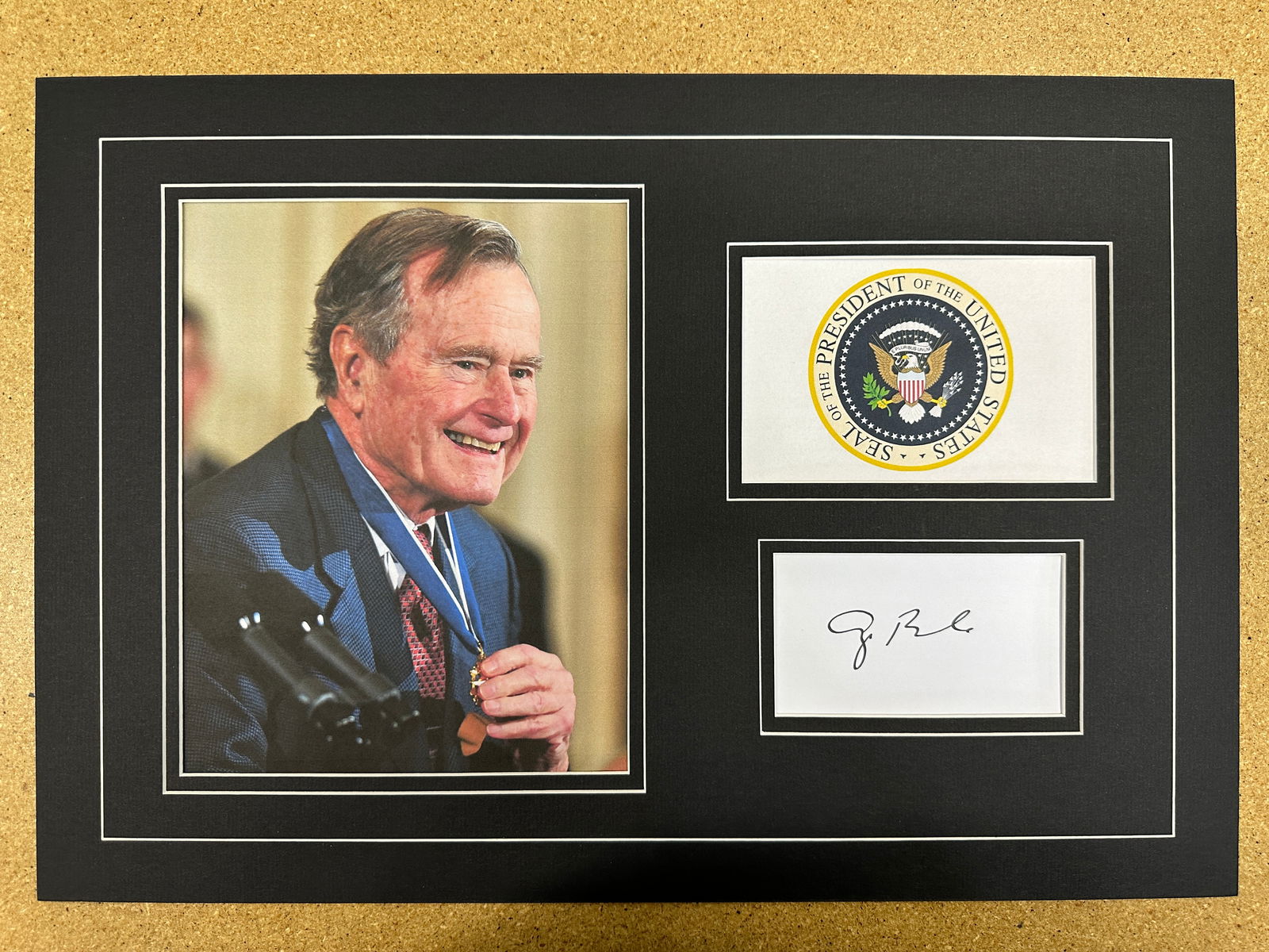 George Bush Sr Autographed Display w/COA (1 of 2)