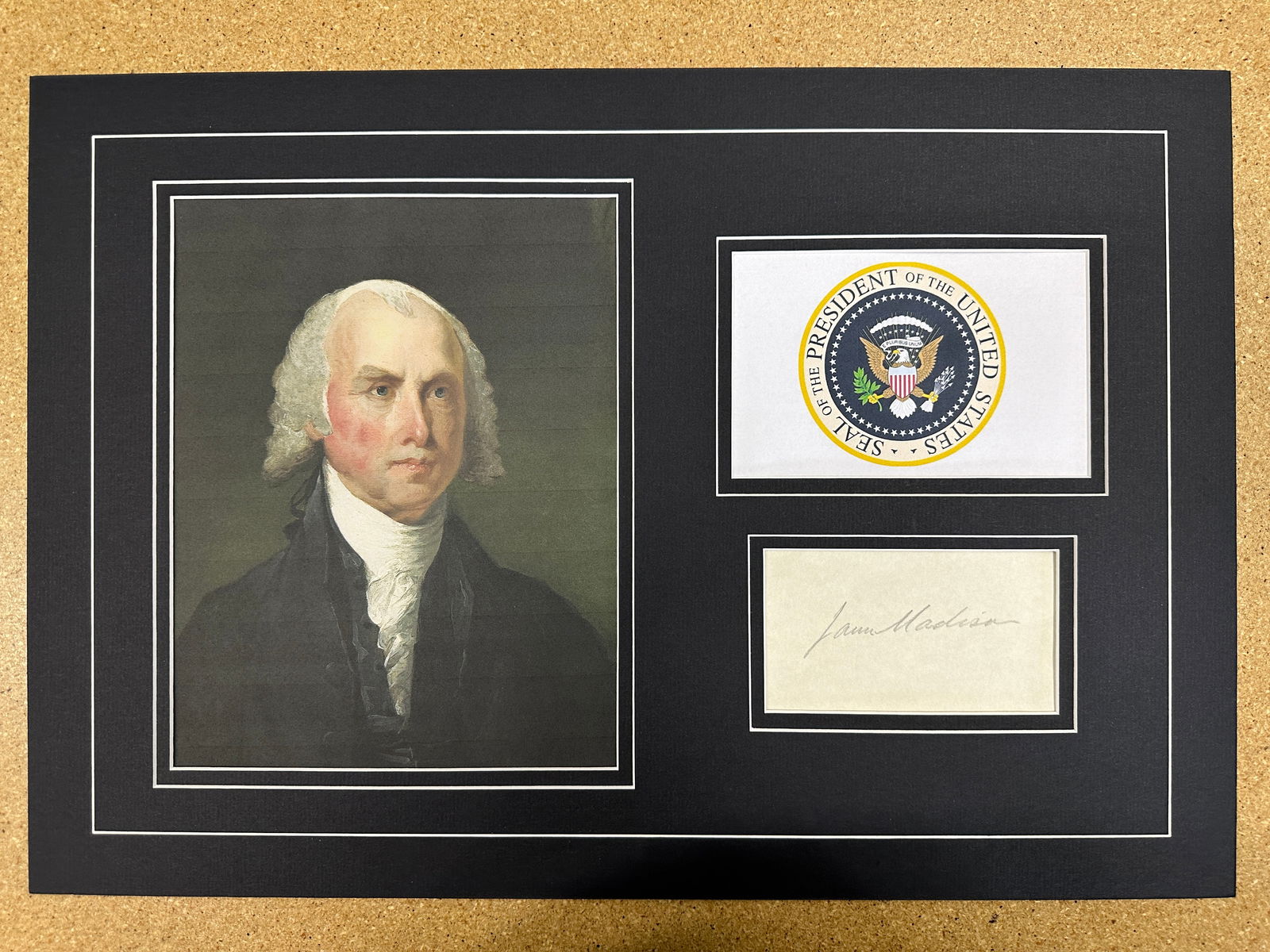 James Madison Autographed Display w/Coa (1 of 2)