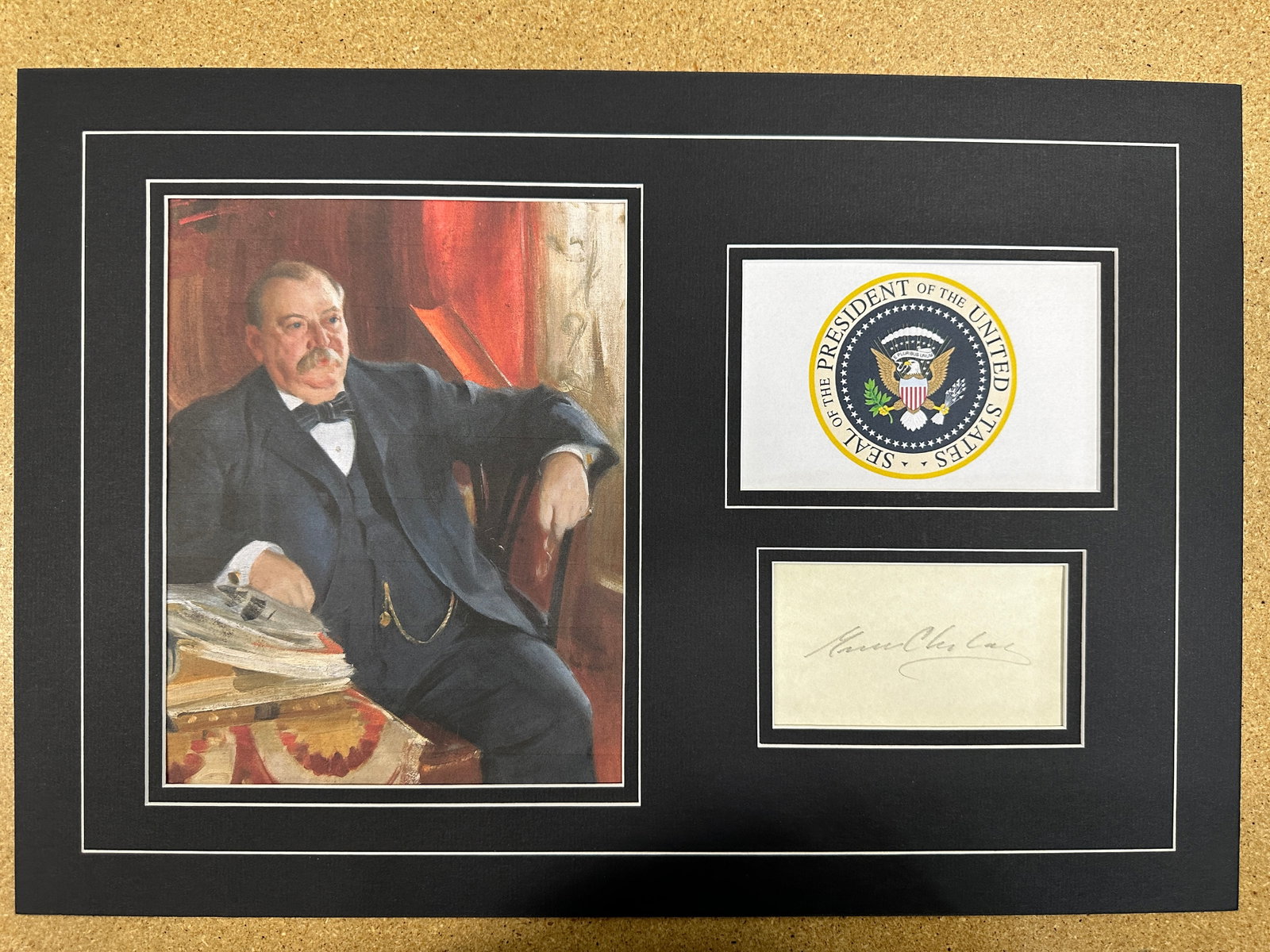 Grover Cleveland Autographed Display: If you have any questions about an item, please message on LiveAuctioneers or send an email to bids@hiramsah.com . Displays listed are mockup photos unless listed differently in the description, Displ