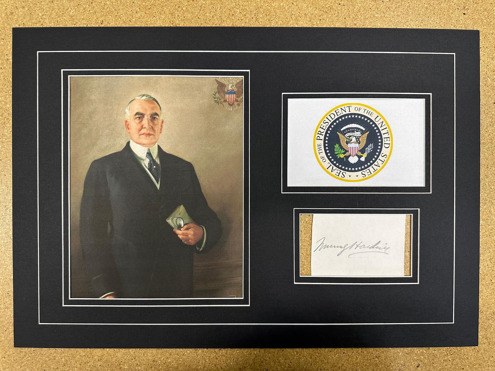 Warren Harding Autographed Display (1 of 2)