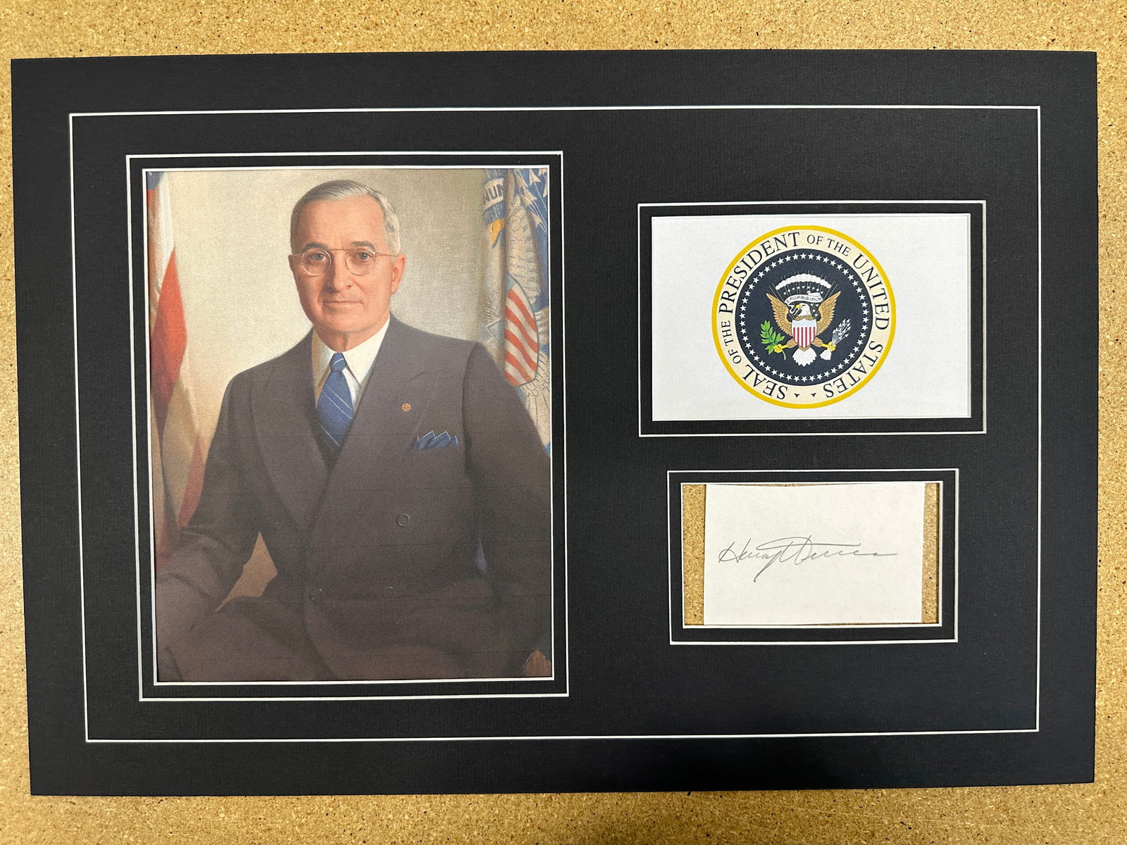 Harry Truman Autographed Display (1 of 2)