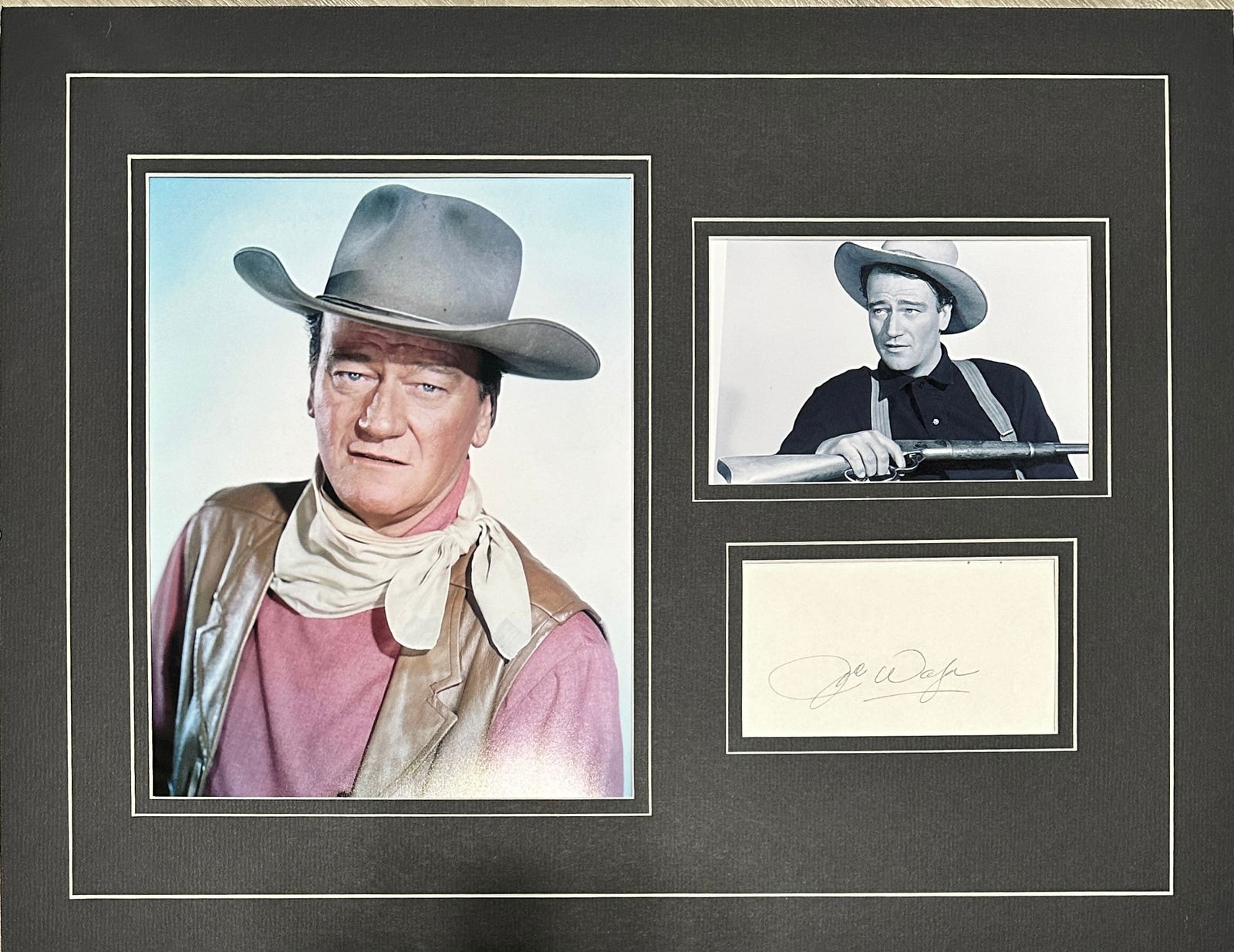 John Wayne Autographed Display (1 of 2)