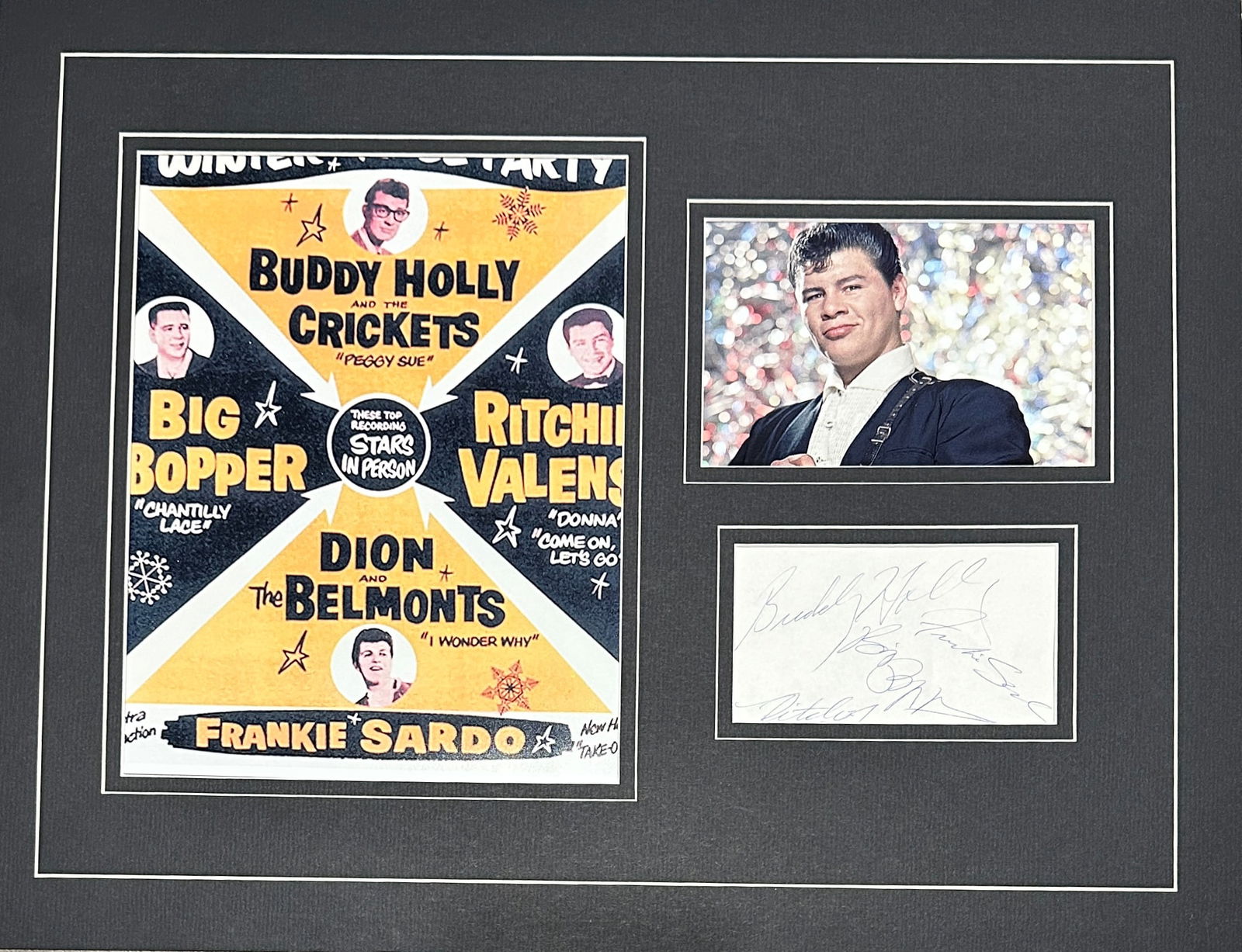 Winter Dance Party Autographed Display HOLLY VALENS BOPPER (1 of 2)