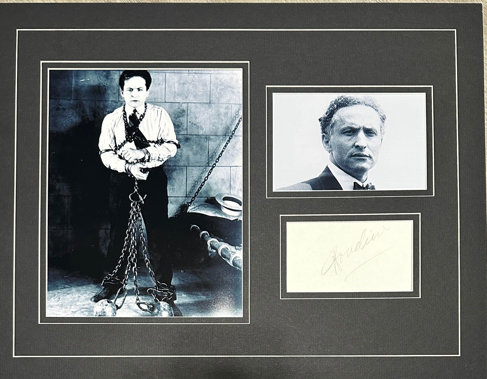 Harry Houdini Autographed Display (1 of 2)