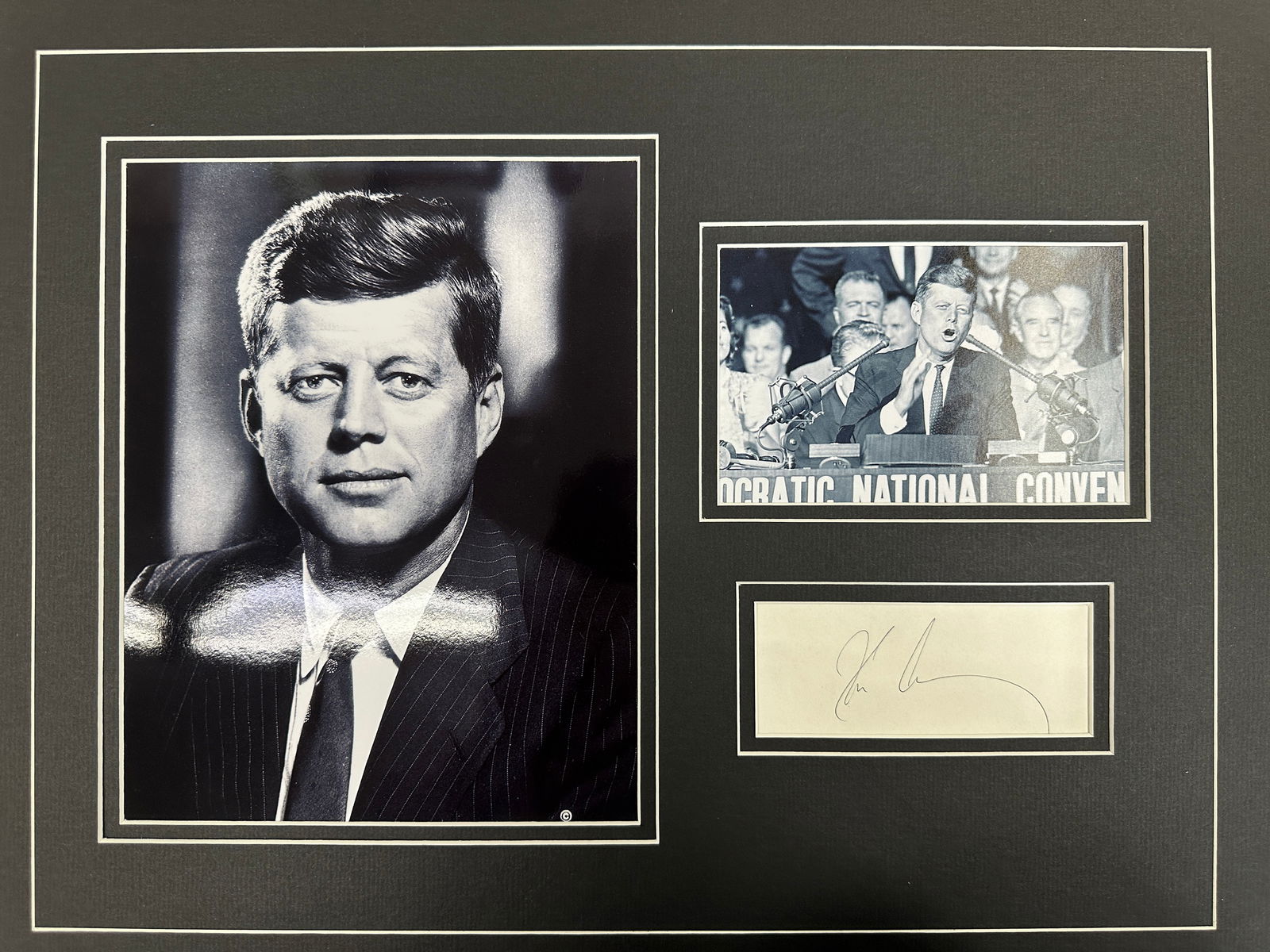 John F. Kennedy Autographed Custom Display w/COA (1 of 2)