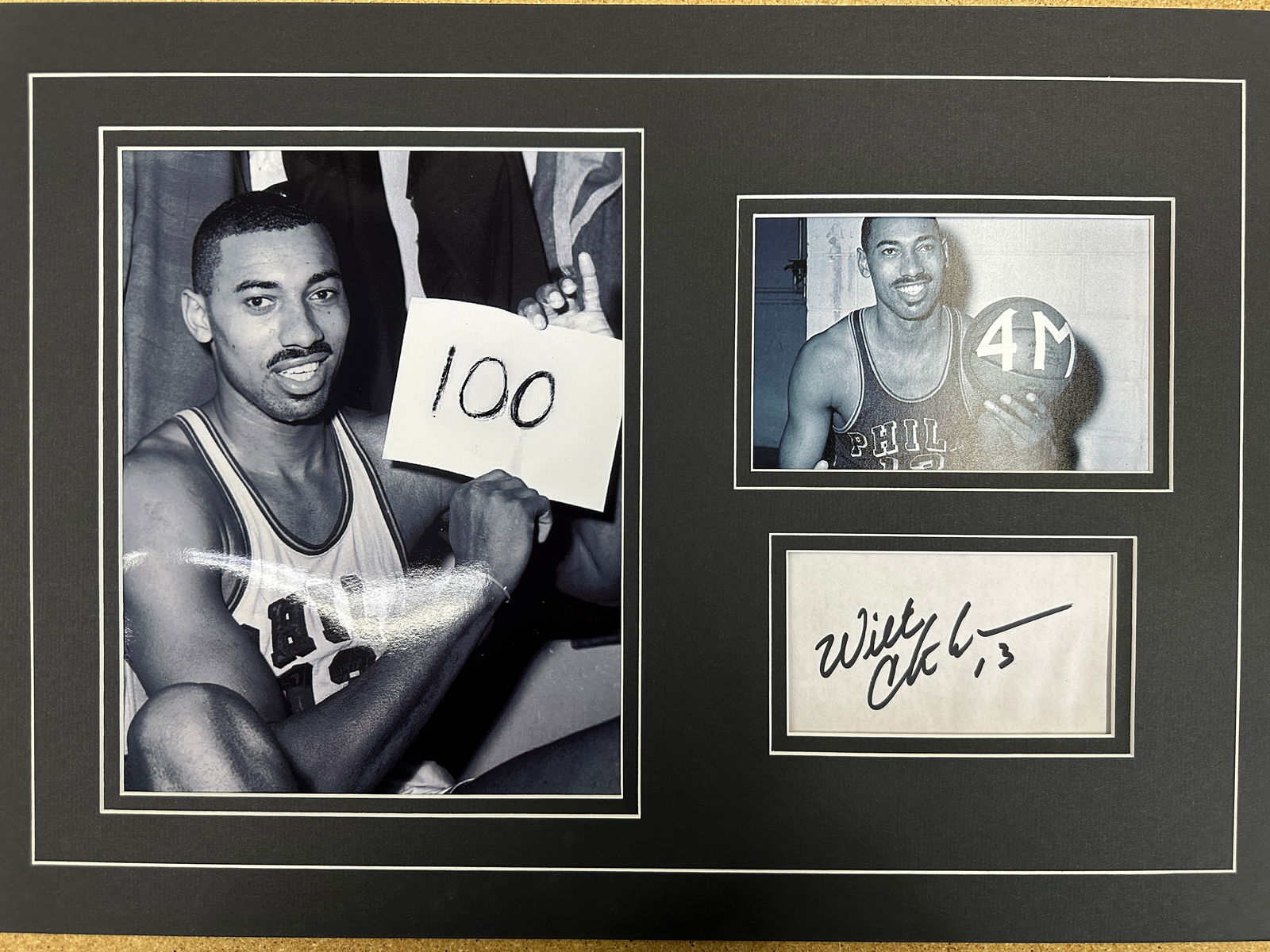 Wilt Chamberlain AUTOGRAPHED Custom Display w/COA (1 of 2)