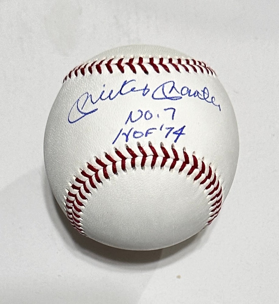 Mickey Mantle Autographed Baseball W/COA AND INO 7 HOF 74 (1 of 2)