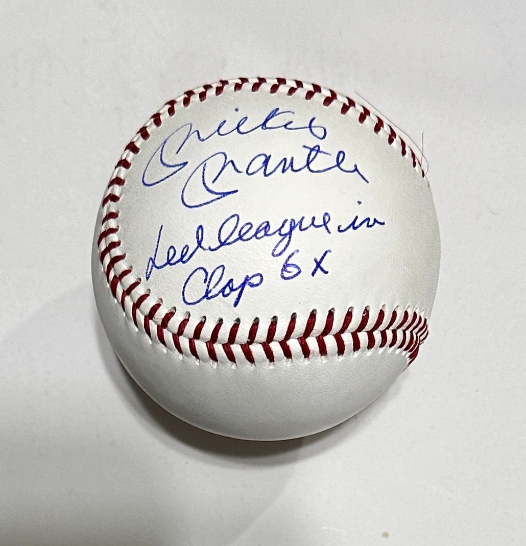 Mickey Mantle Autographed Baseball W/COA LED LEAGUE W/CLAP (1 of 2)