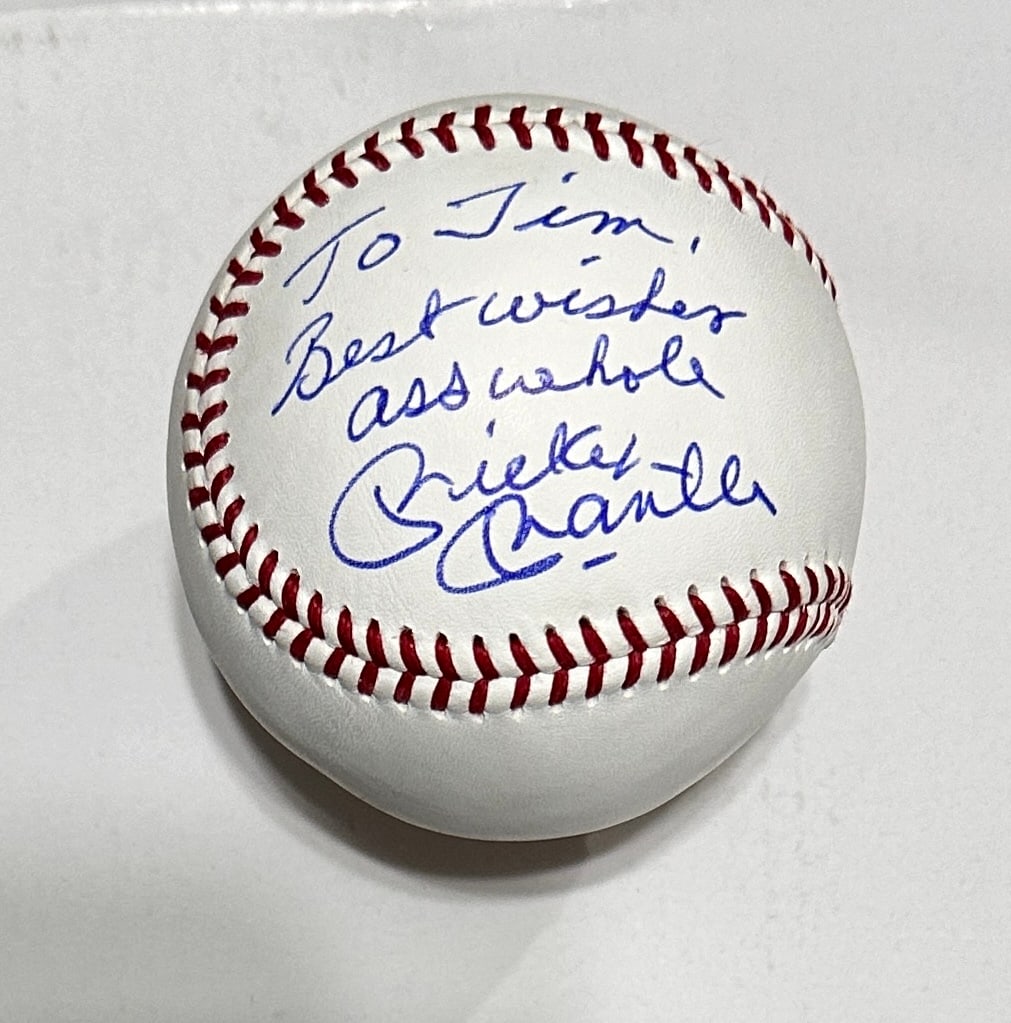 Mickey Mantle Autographed Baseball W/COA BEST WISHES A&*HOLE (1 of 2)